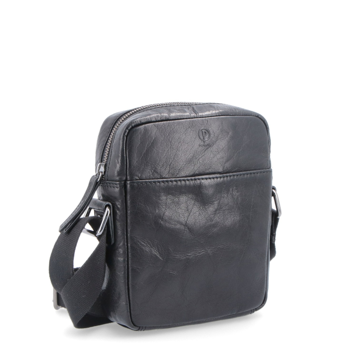 Malá kožená crossbody Poyem materiál kože zapínanie na zips farba čierna veľkosť malá 2213 Poyem C