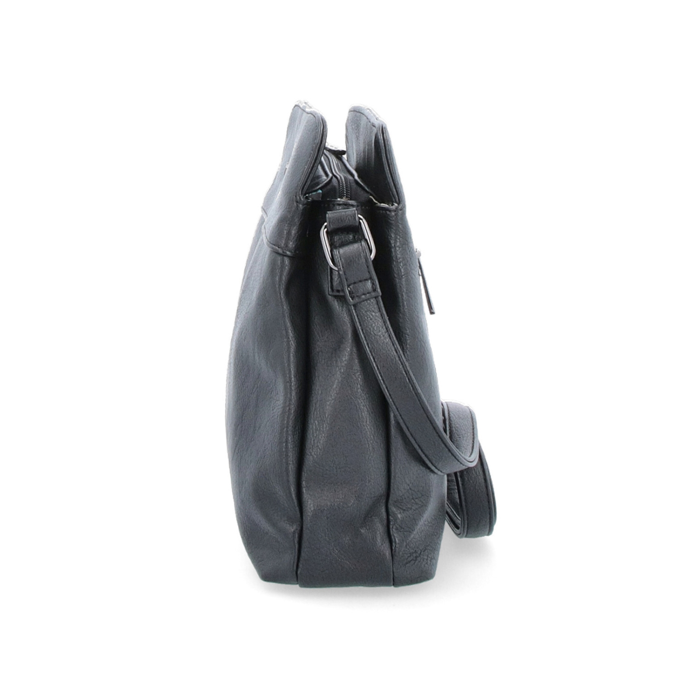 Crossbody kabelka Tangerin materiál syntetická koža zapínanie na zips farba čierna veľkosť malá 8021 C Z boku