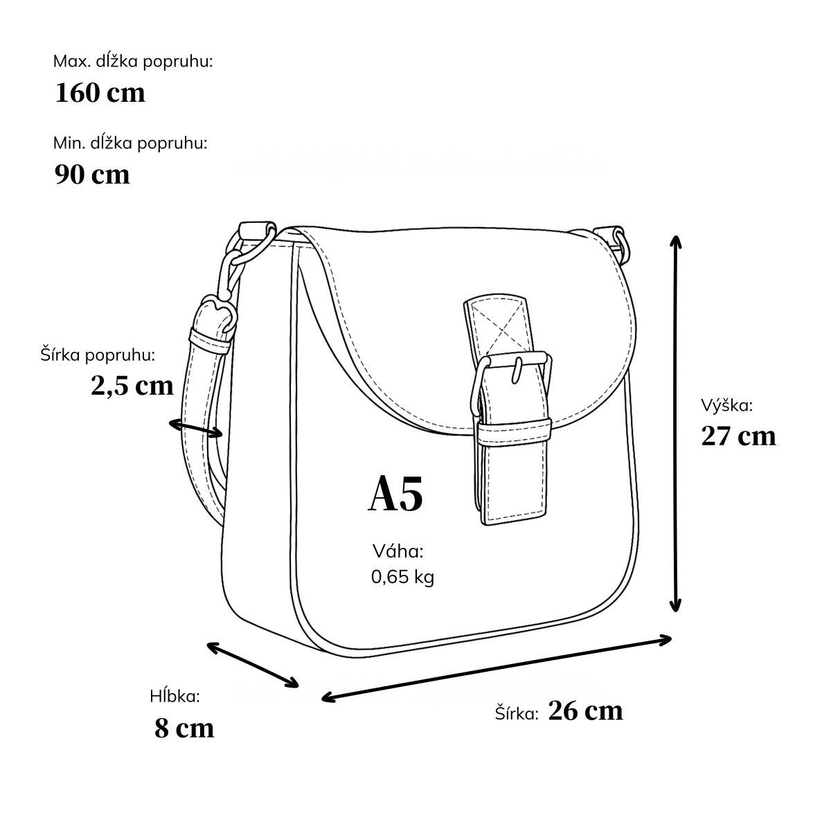 Syntetická crossbody kabelka s výraznou sponou Carmelo materiál syntetická koža zapínanie s chlopňou farba čierna veľkosť stredná 4363 C Rozmery