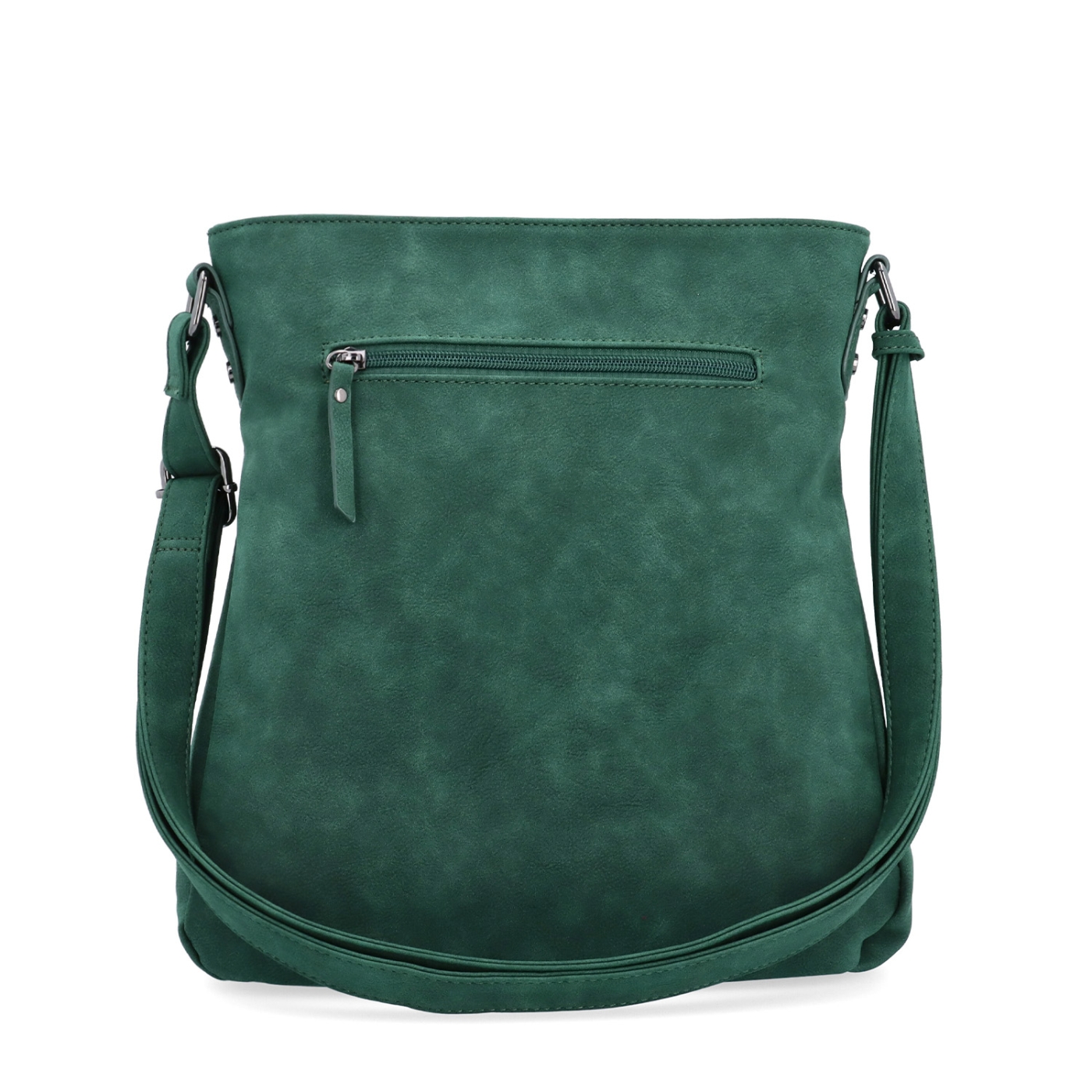 Štýlová crossbody kabelka s čistým dizajnom Tangerin materiál syntetická koža zapínanie na zips farba zelená veľkosť stredná 1101 TZE Zozadu