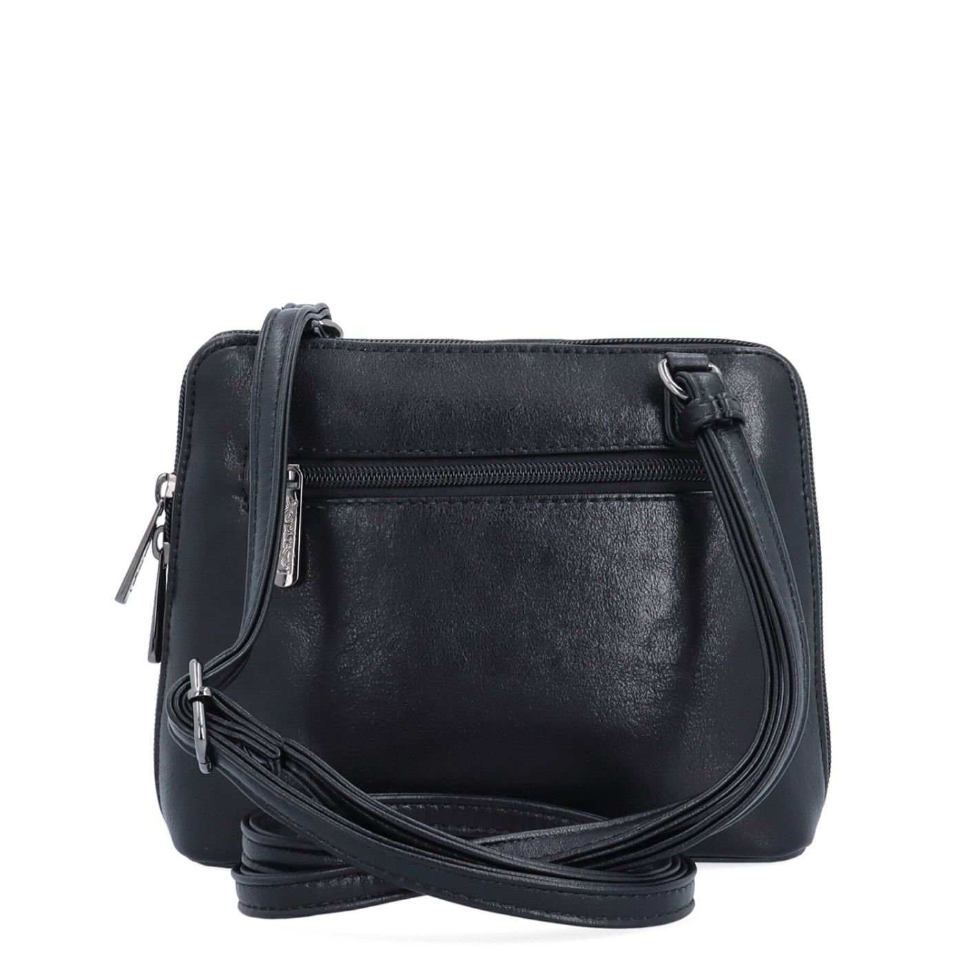 Praktická crossbody kabelka s deleným vnútrom Le Sands materiál syntetická koža zapínanie na zips farba čierna veľkosť malá 7723 C Zozadu