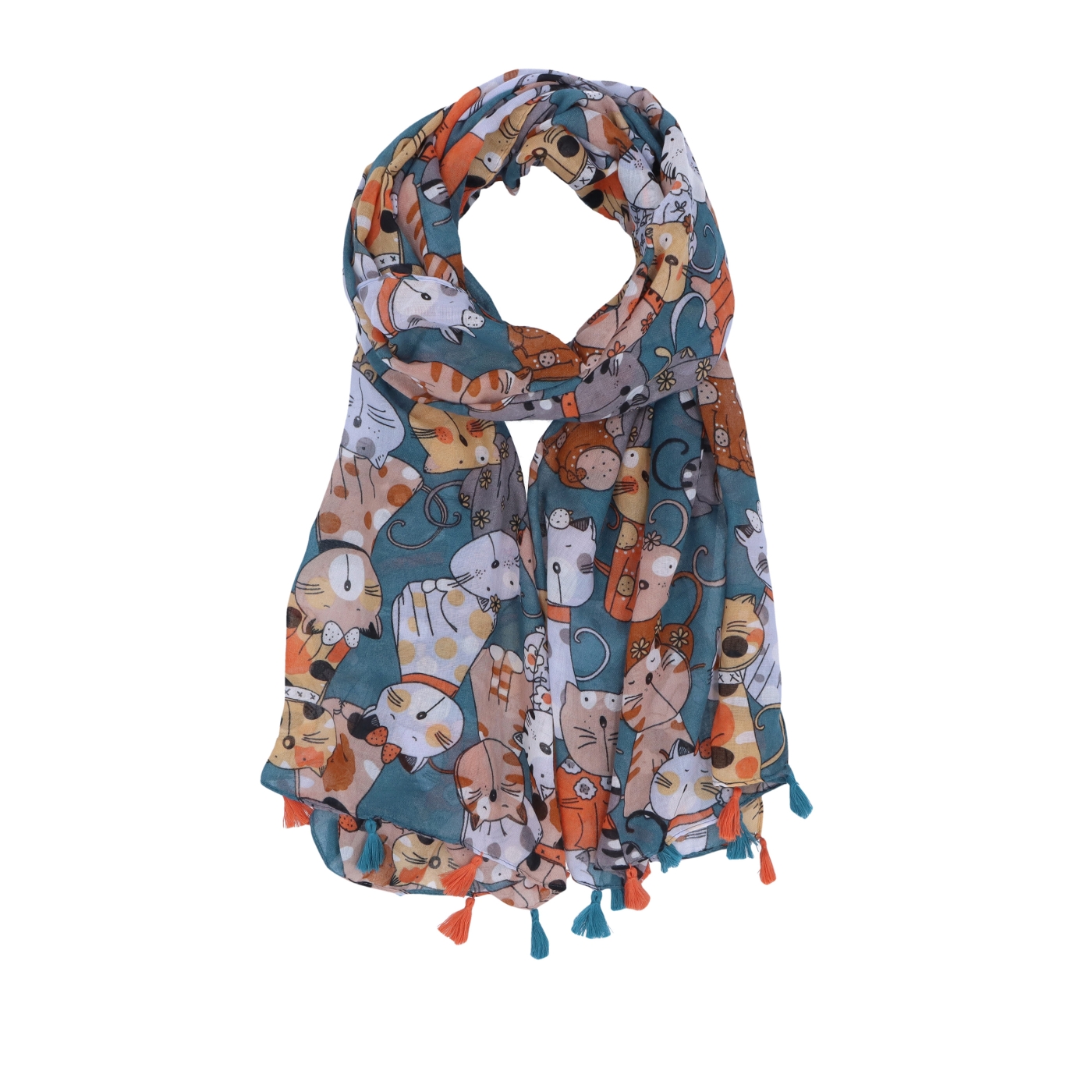 Ľahká šatka s originálnym vzorom Noelia Bolger materiál Viskóza a bavlna farba multicolor KL506 - 21