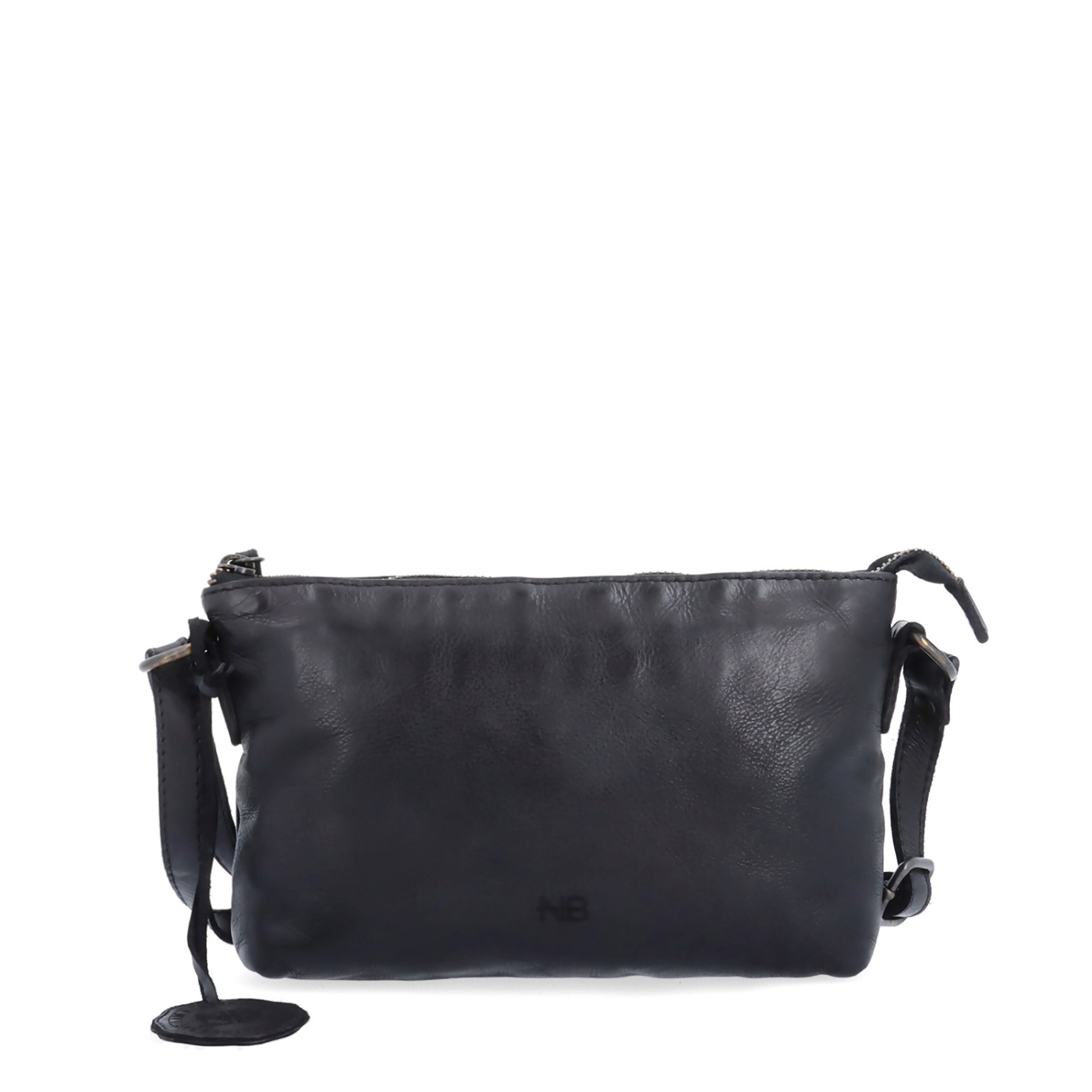 Kožená crossbody s čistými líniami Noelia Bolger materiál kože zapínanie na zips farba čierna veľkosť malá NB 2414 C Spredu