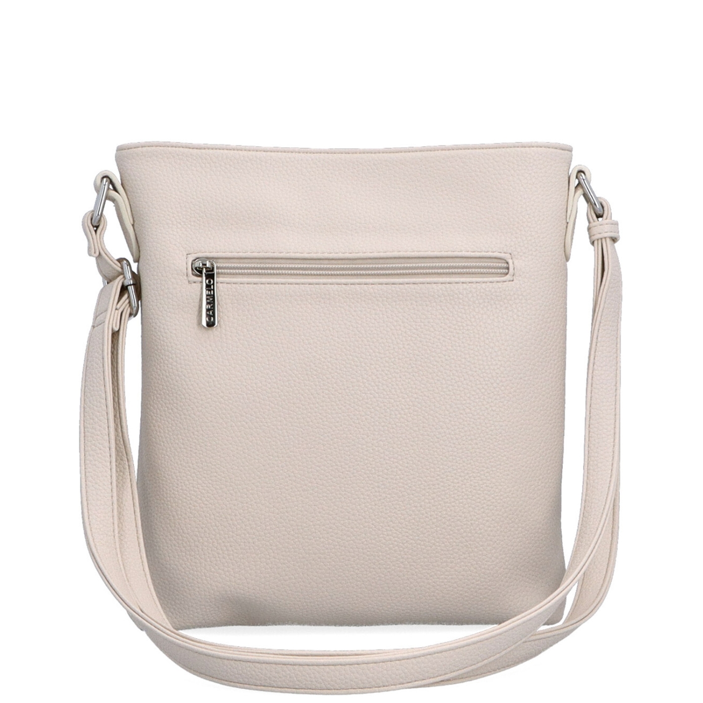 Crossbody kabelka so zipsom Carmelo materiál syntetická koža zapínanie na zips farba béžová veľkosť malá 4324 BE Zozadu