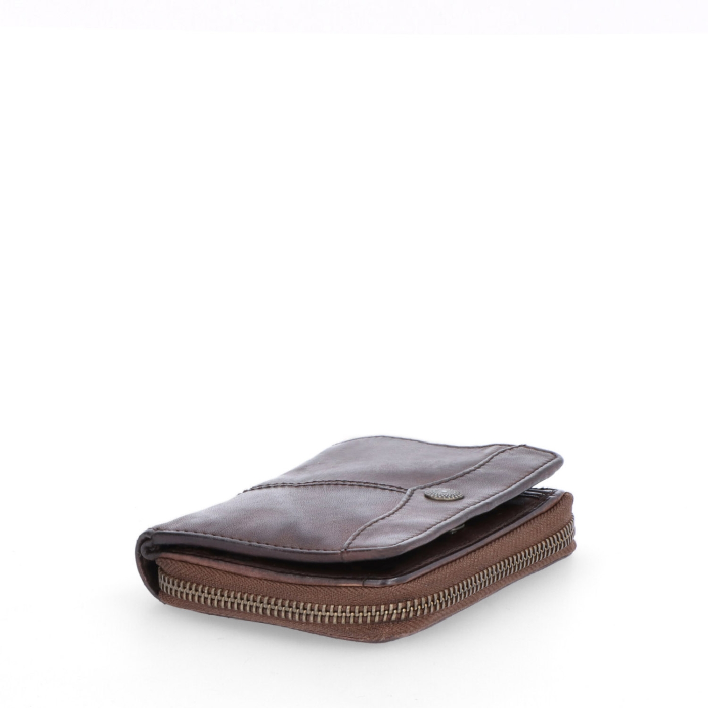 Praktická kožená peňaženka s prešívaním Noelia Bolger materiál kože zapínanie na cvok farba hnedá veľkosť malá 5130 NB H Hrúbka