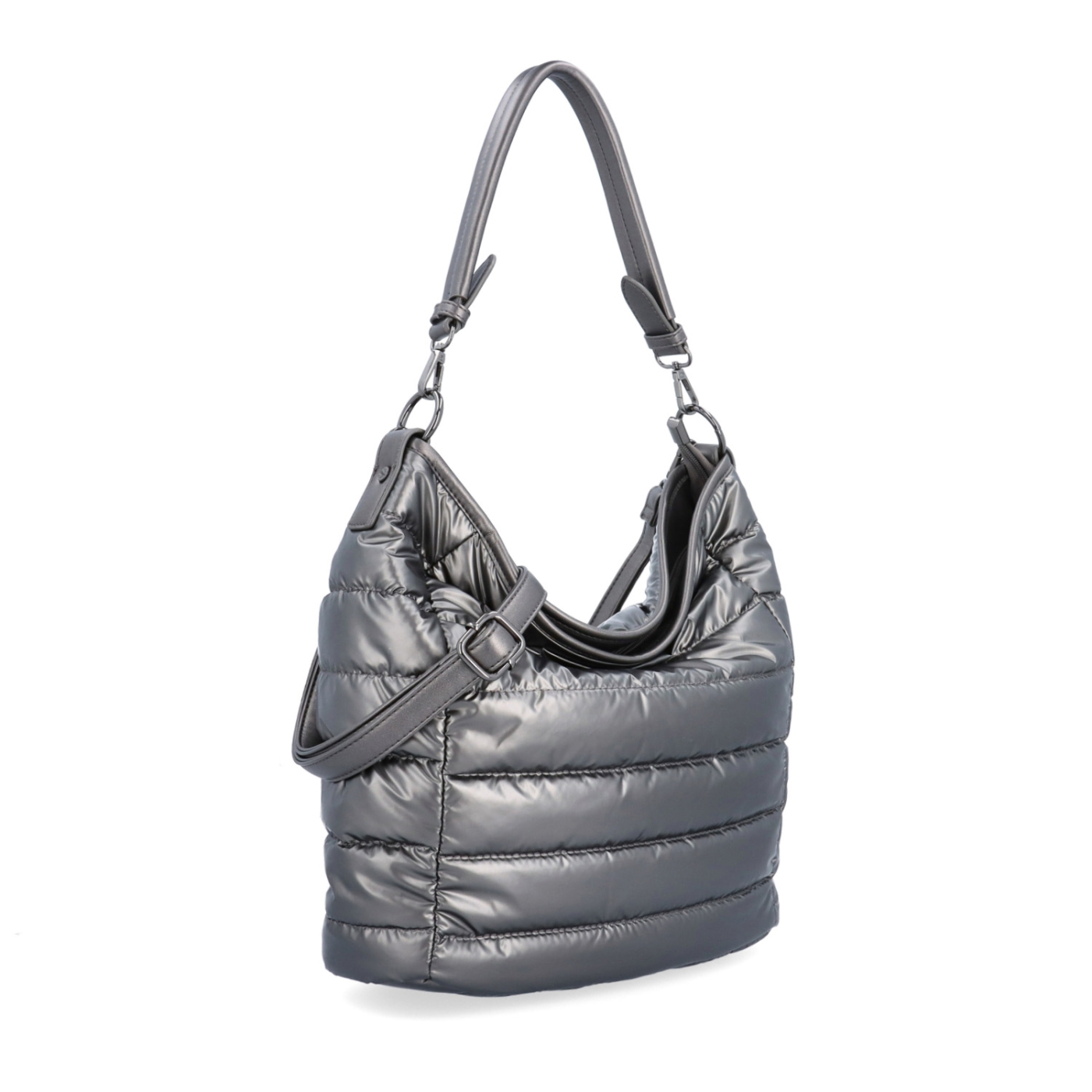 Mäkká kabelka s prešívaním a elegantným štýlom Carmelo materiál nylon zapínanie na zips farba metalíza veľkosť stredná 4383 TI