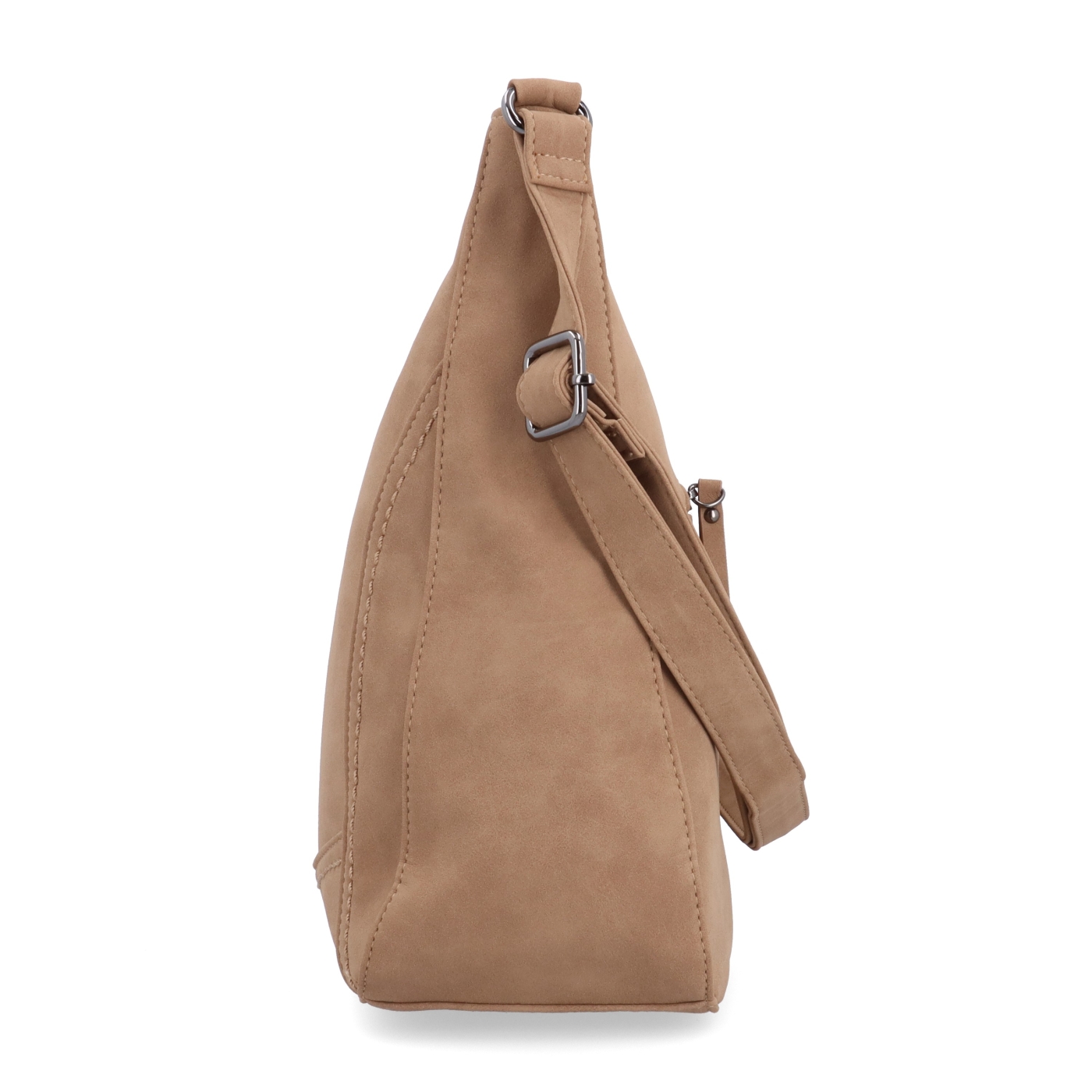 Crossbody syntetická kabelka s prešívaním Tangerin materiál syntetická koža zapínanie na zips farba béžová veľkosť stredná 1104 MO Z boku