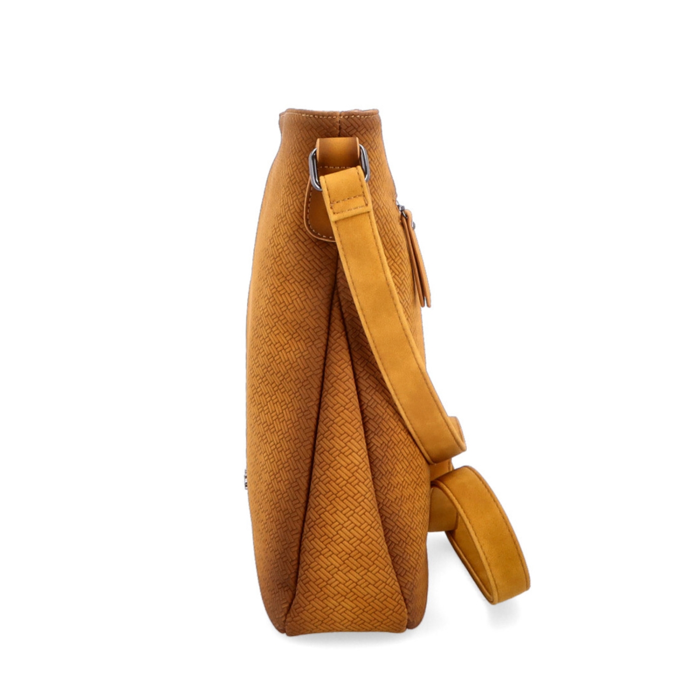 Stredná jednoduchá crossbody kabelka Indee materiál syntetická koža zapínanie na zips farba žltá veľkosť stredná 6317 ZLU Z boku