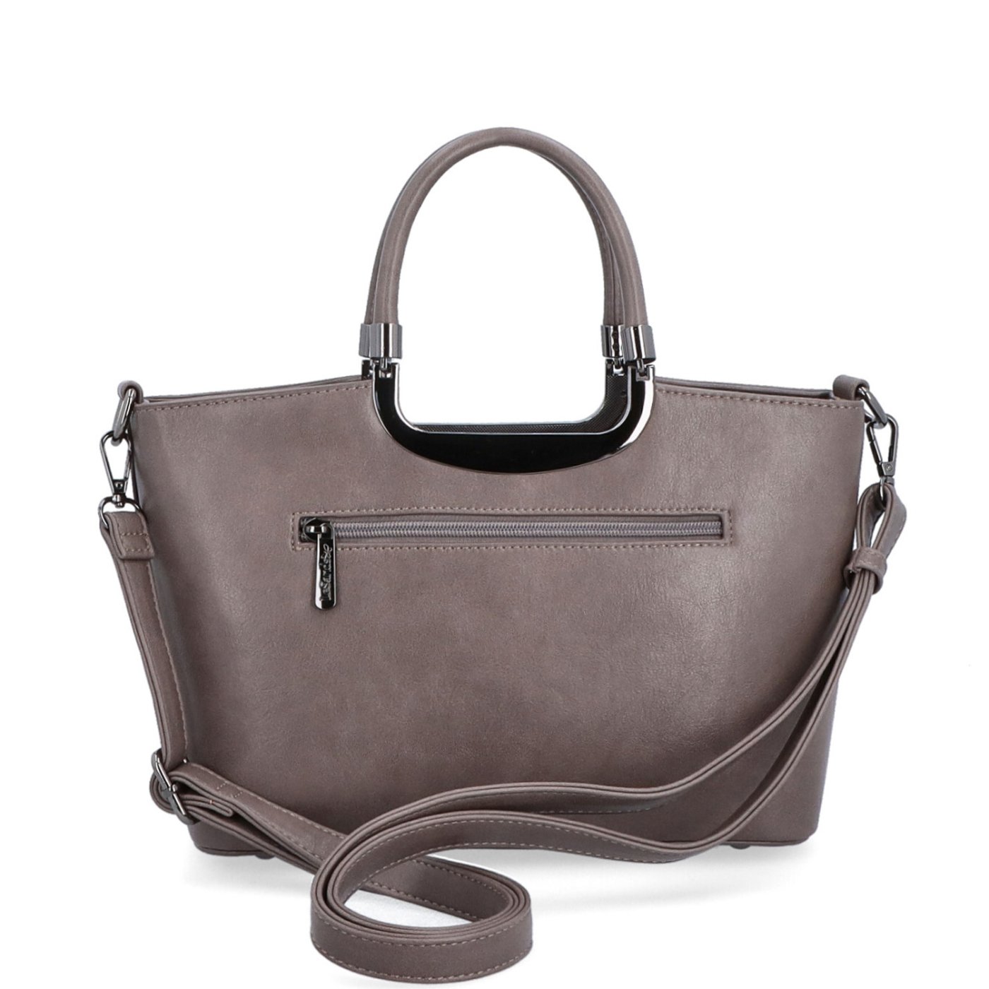 Elegantná kabelka do ruky s popruhom Le Sands materiál syntetická koža zapínanie na zips farba taupe veľkosť stredná 7713 T Zozadu