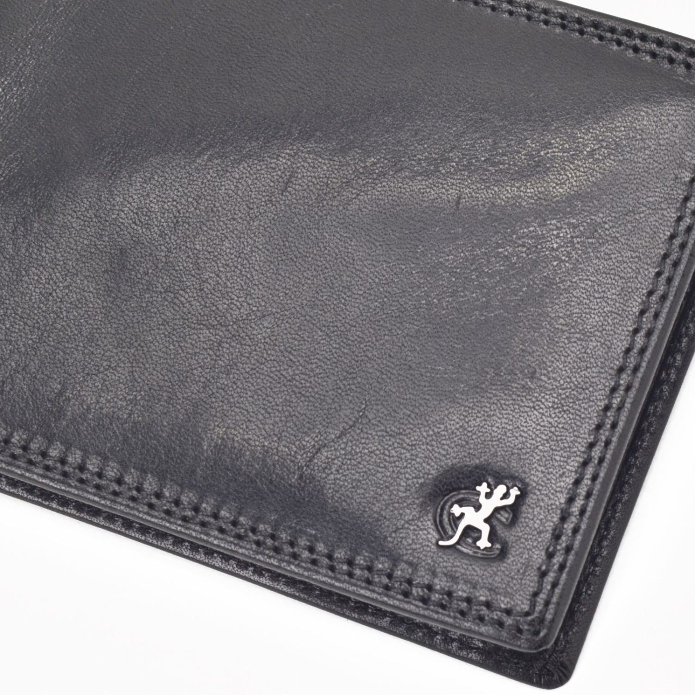 Kožená peňaženka na šírku Cosset materiál kože zapínanie Bez zapínania farba čierna veľkosť stredná 4460 Komodo C Logo