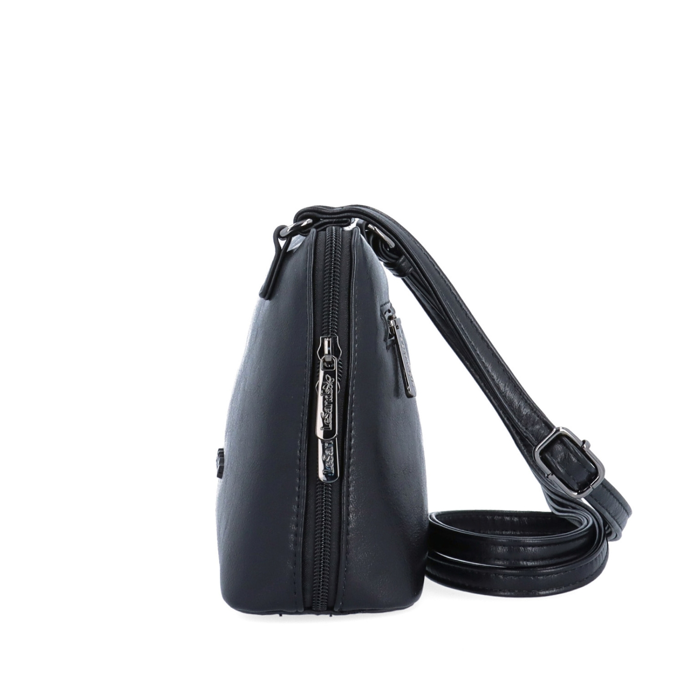 Praktická crossbody kabelka s deleným vnútrom Le Sands materiál syntetická koža zapínanie na zips farba čierna veľkosť malá 7723 C Z boku