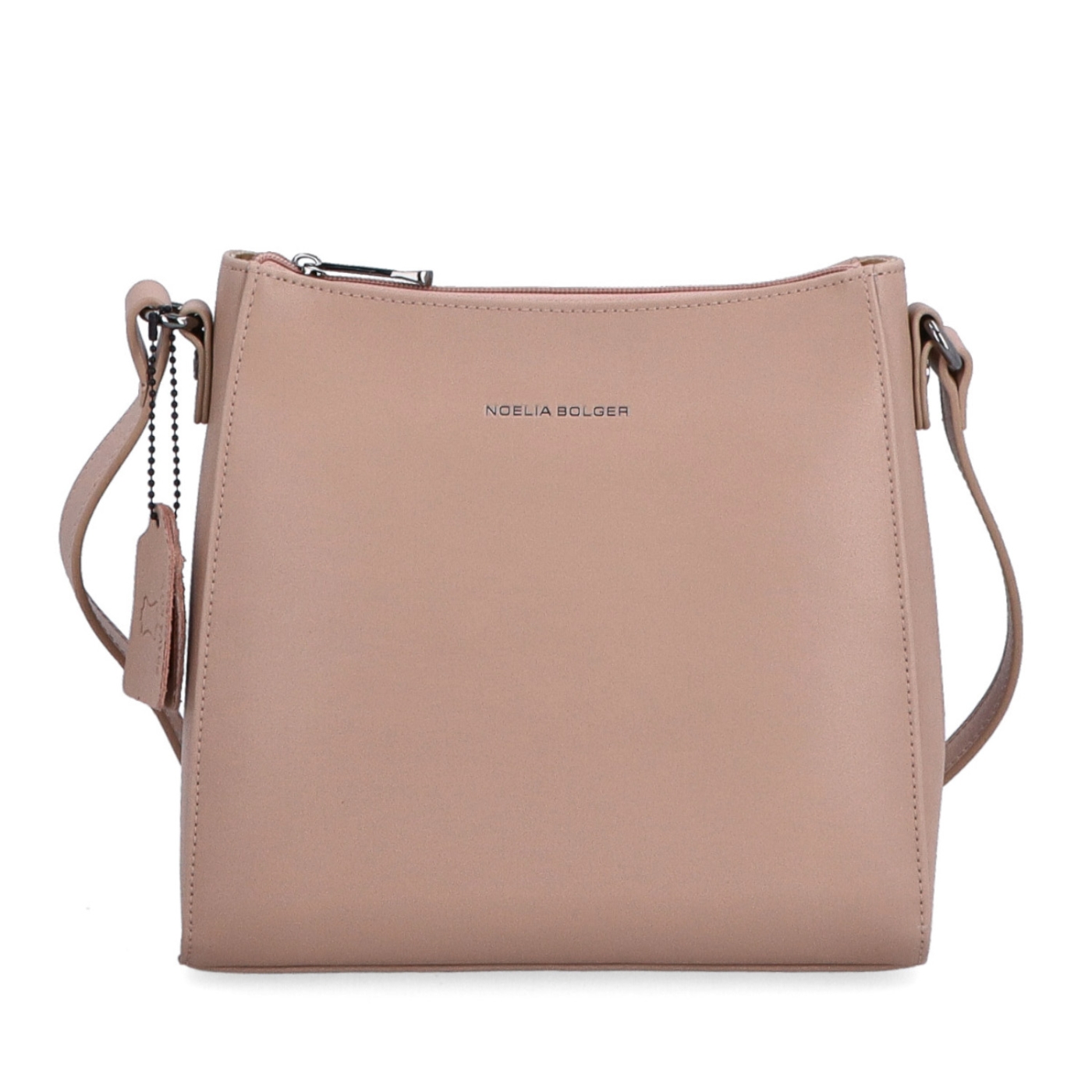 Kožená kabelka crossbody Noelia Bolger Noelia Bolger materiál kože zapínanie na zips farba nude veľkosť malá NB 0097 N Spredu