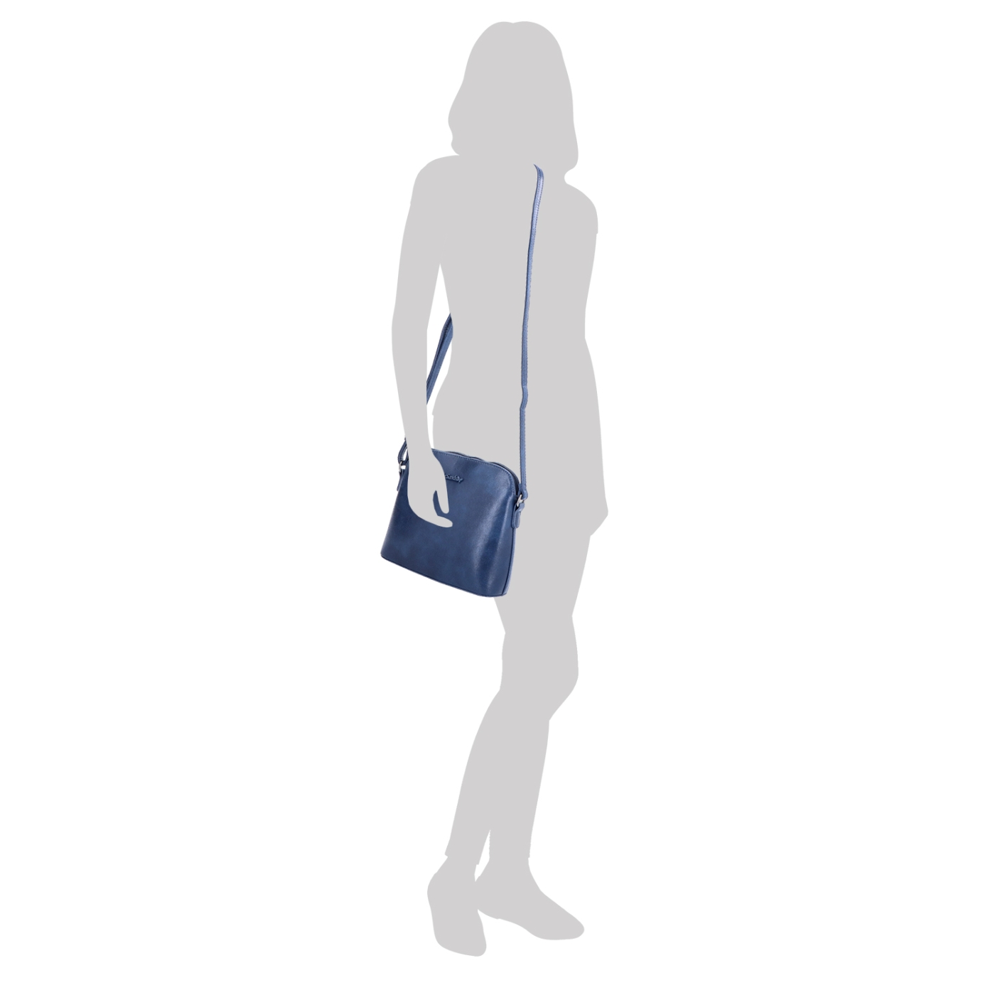 Malá minimalistická crossbody kabelka Le Sands materiál syntetická koža zapínanie na zips farba béžová veľkosť malá 7712 BE Na postave