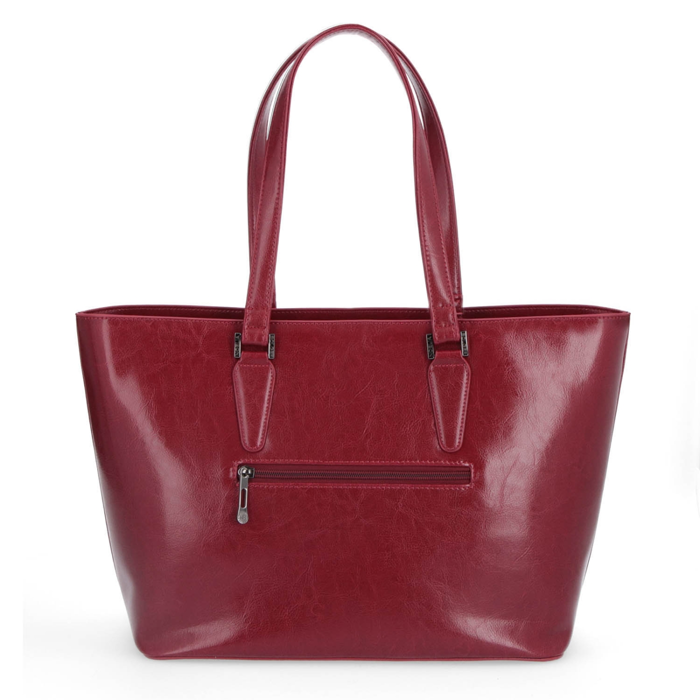Shopper kabelka cez rameno Noelia Bolger materiál kože zapínanie na zips farba červená veľkosť veľká NB 0047 TCV Zozadu