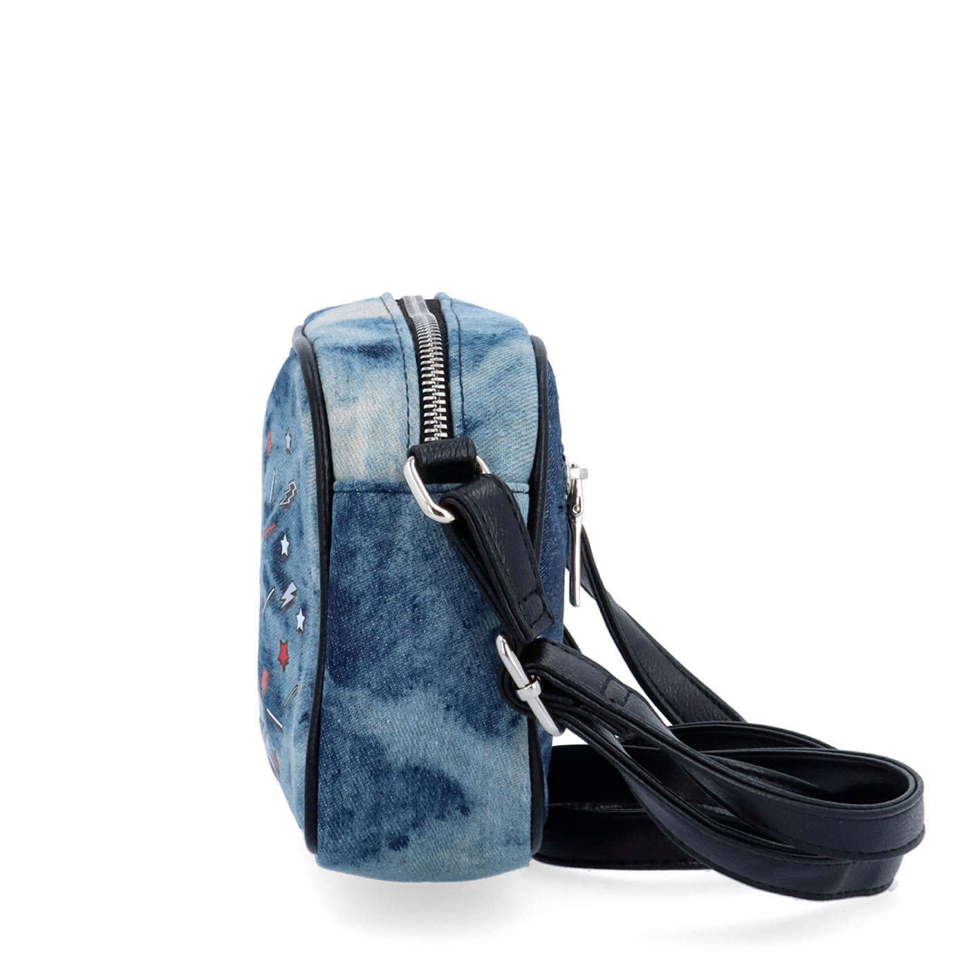 Malá džínsová crossbody kabelka Indee materiál textil zapínanie na zips farba modrá veľkosť malá 9305 01