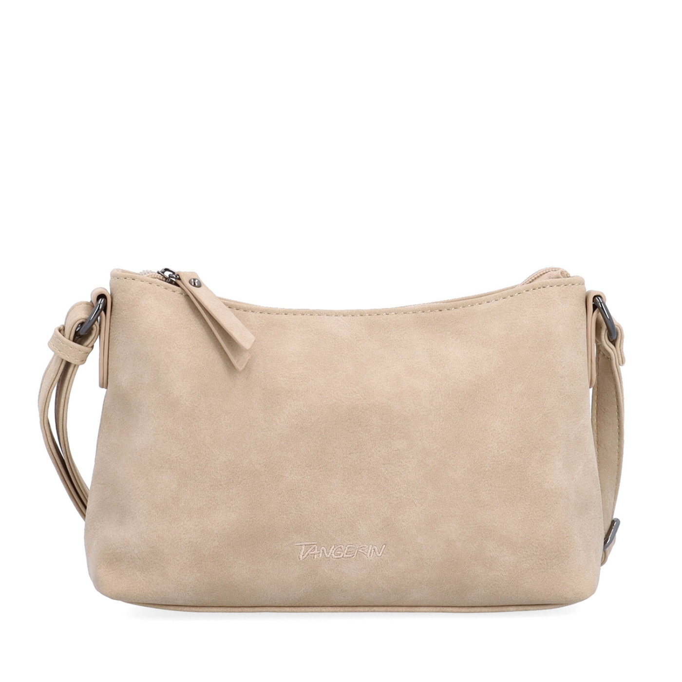 Malá elegantná crossbody kabelka Tangerin materiál syntetická koža zapínanie na zips farba béžová veľkosť malá 1109 BE Spredu