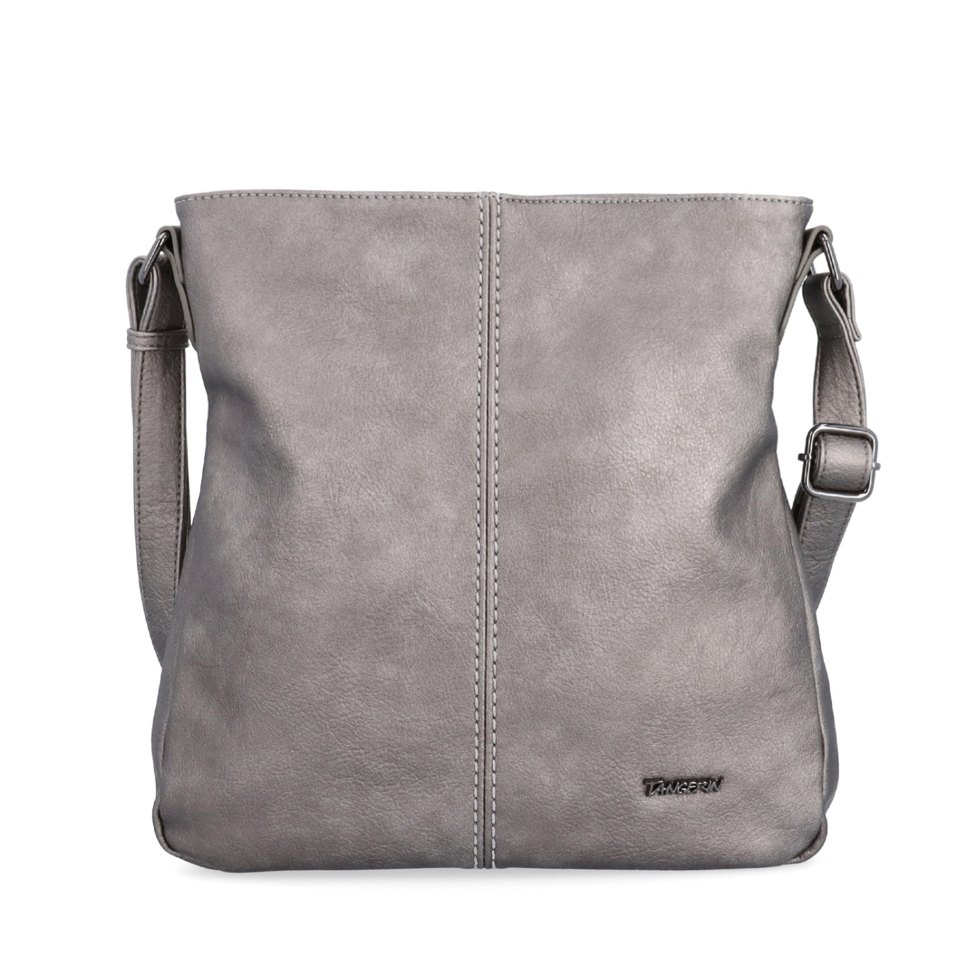 Crossbody kabelka s jednoduchým prešívaním Tangerin materiál syntetická koža zapínanie na zips farba metalíza veľkosť stredná 8003 TI Spredu