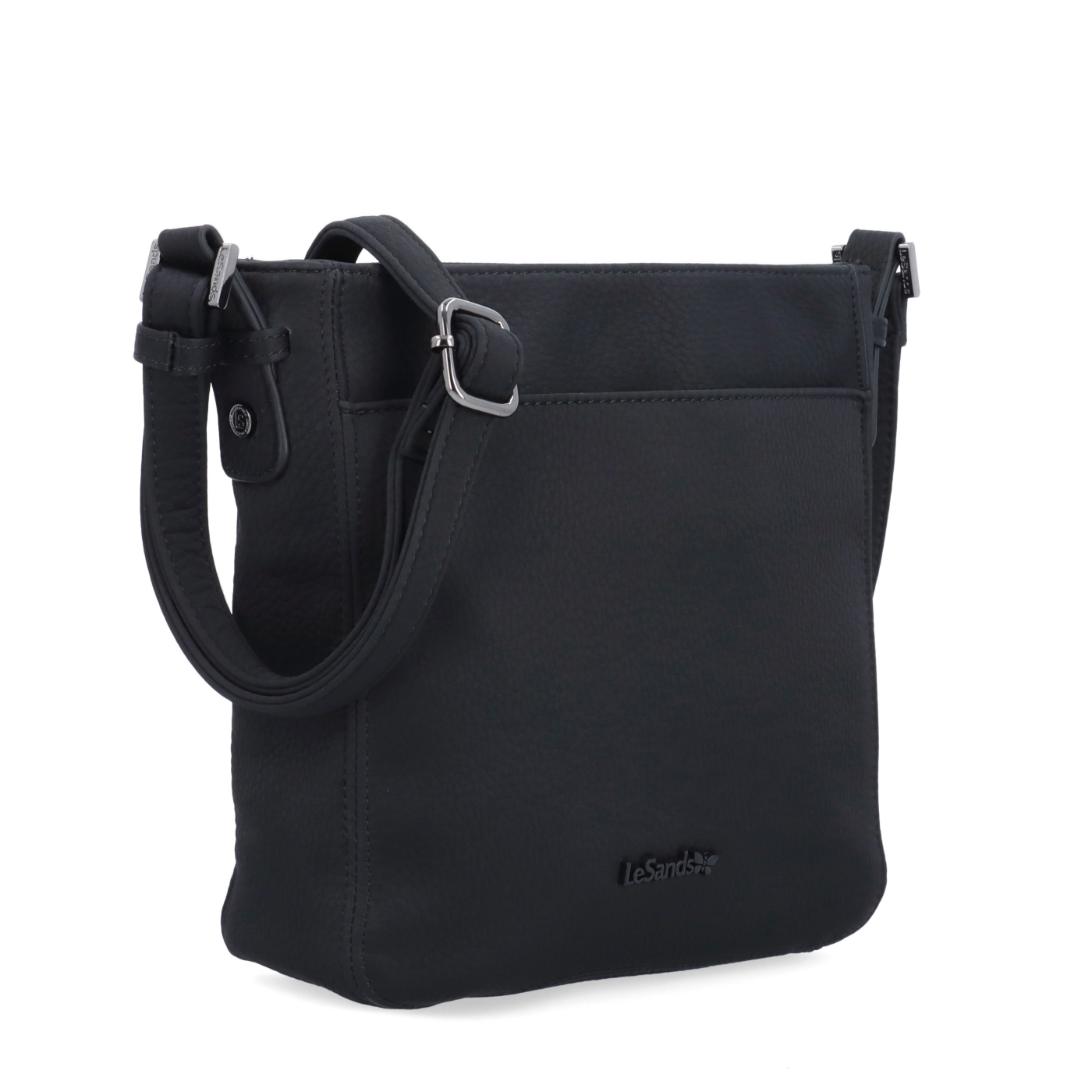 Praktická crossbody kabelka s predným vreckom Le Sands materiál syntetická koža zapínanie na zips farba čierna veľkosť stredná 4653 C