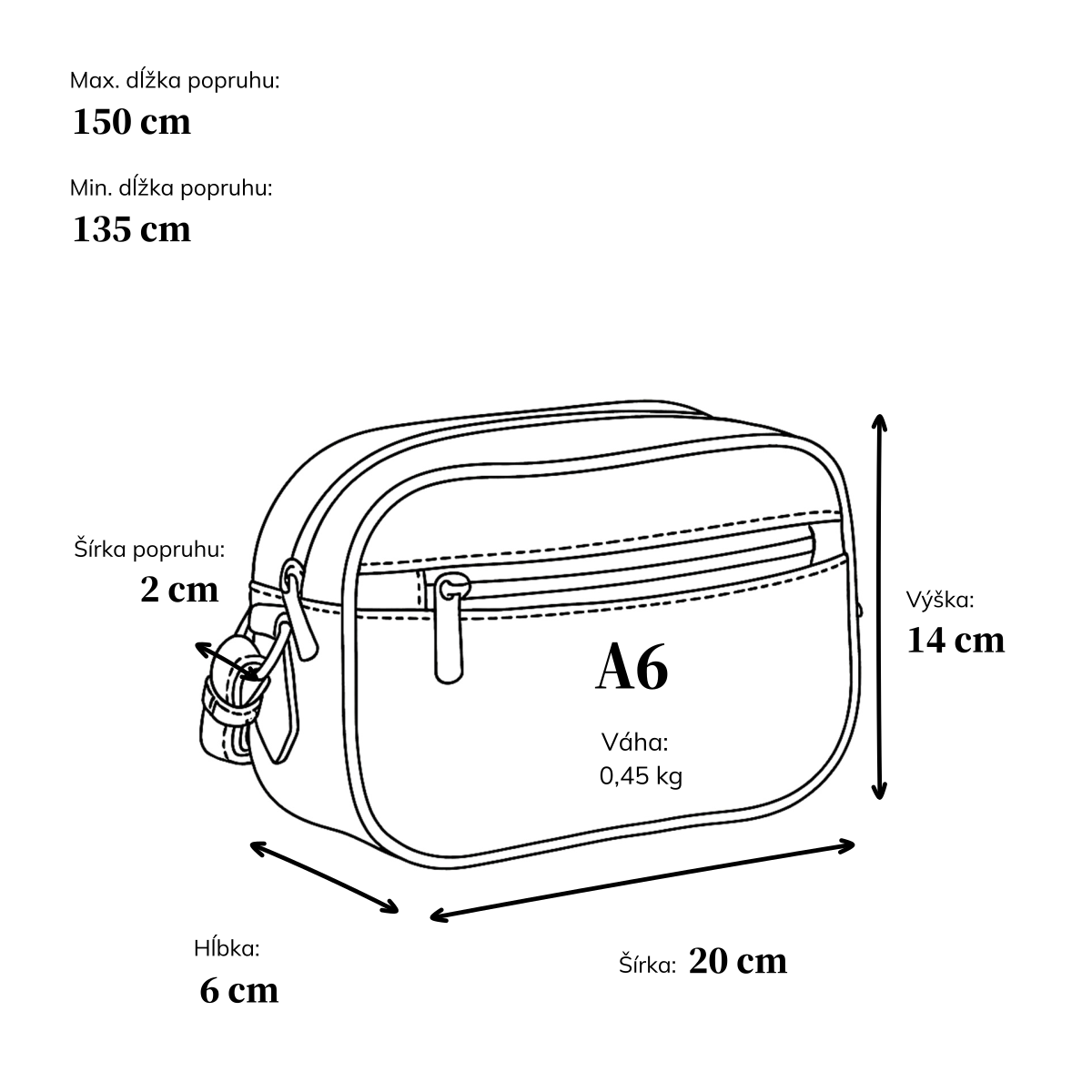 Malá kožená crossbody kabelka so zipsami Noelia Bolger materiál kože zapínanie na zips farba čierna veľkosť malá NB 3014 C Rozmery