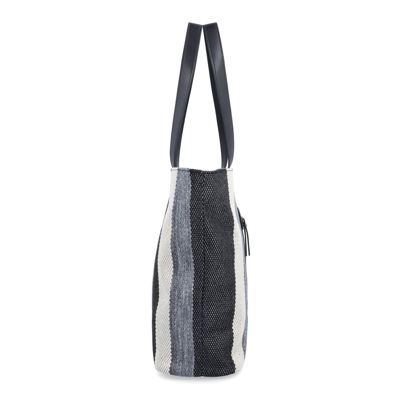 Mestská kabelka cez rameno z pevného textilu Indee materiál textil zapínanie na zips farba čierna veľkosť veľká 6347 C Z boku