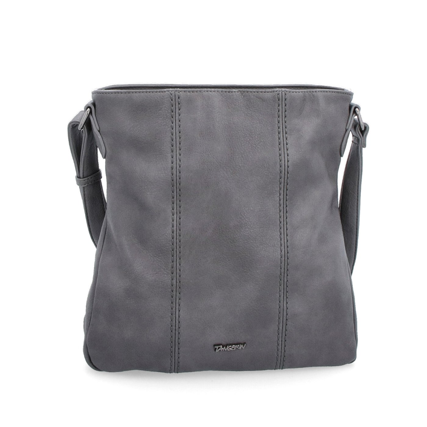 Crossbody kabelka s prešívaním Tangerin materiál syntetická koža zapínanie na zips farba sivá veľkosť stredná 8004 TS Spredu