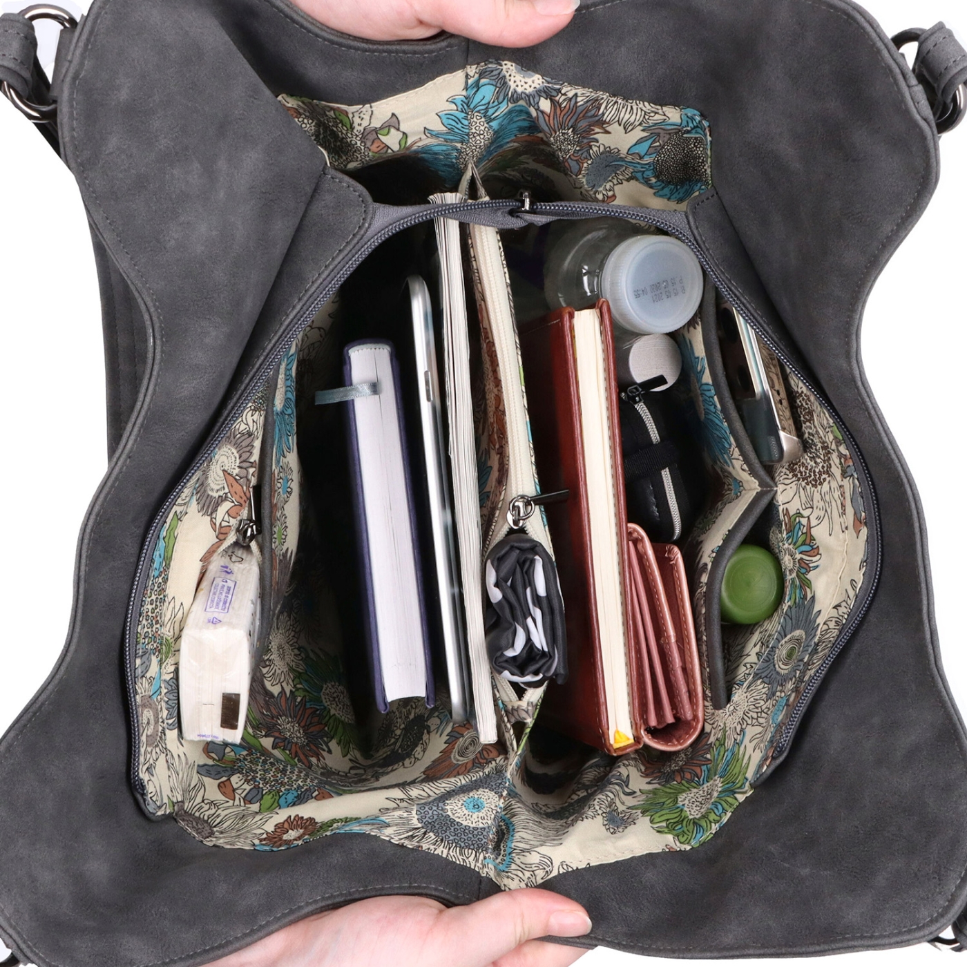 Priestranná elegantná kabelka cez rameno Tangerin materiál syntetická koža zapínanie na zips farba béžová veľkosť veľká 1106 BE Vnútro