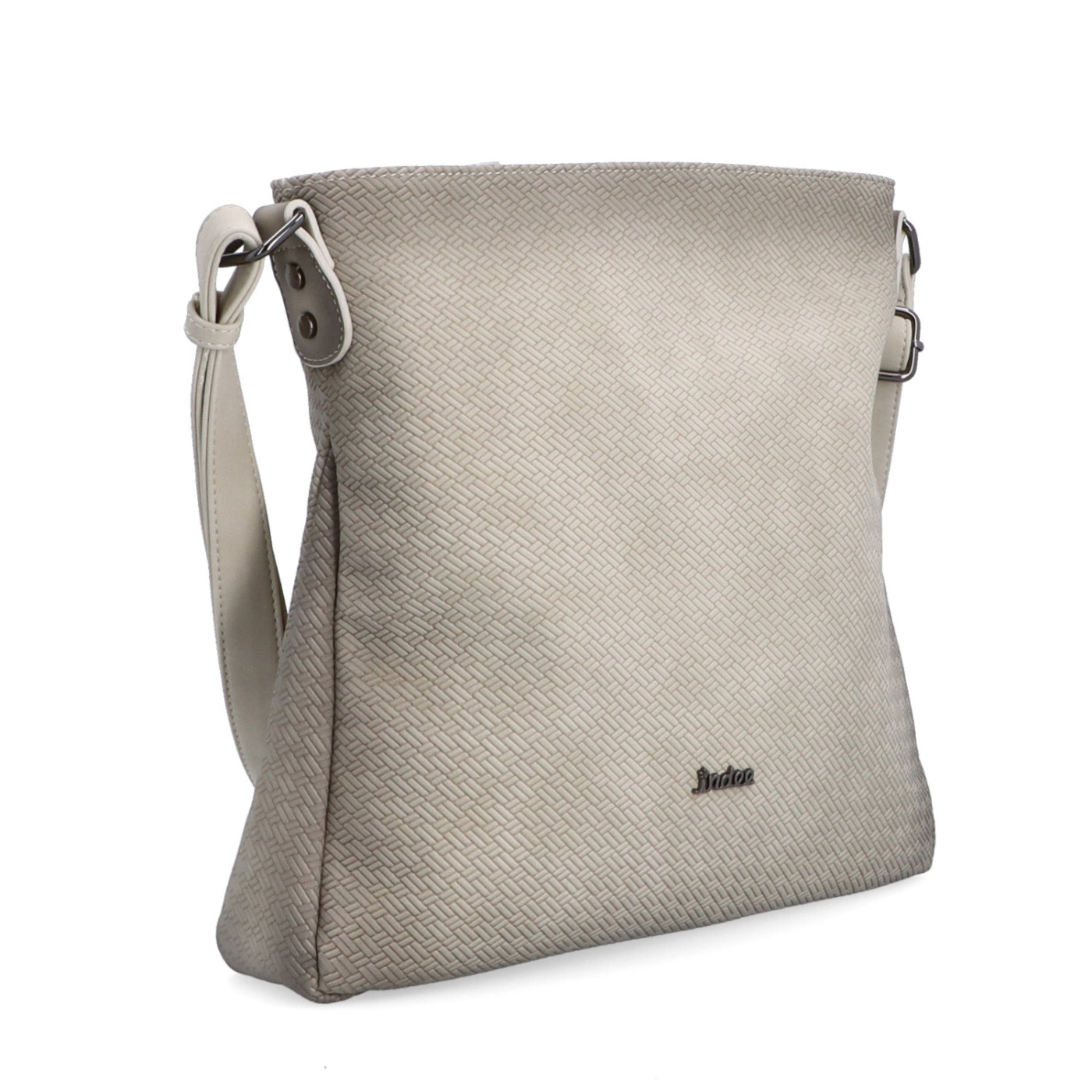 Stredná jednoduchá crossbody kabelka Indee materiál syntetická koža zapínanie na zips farba béžová veľkosť stredná 6317 K