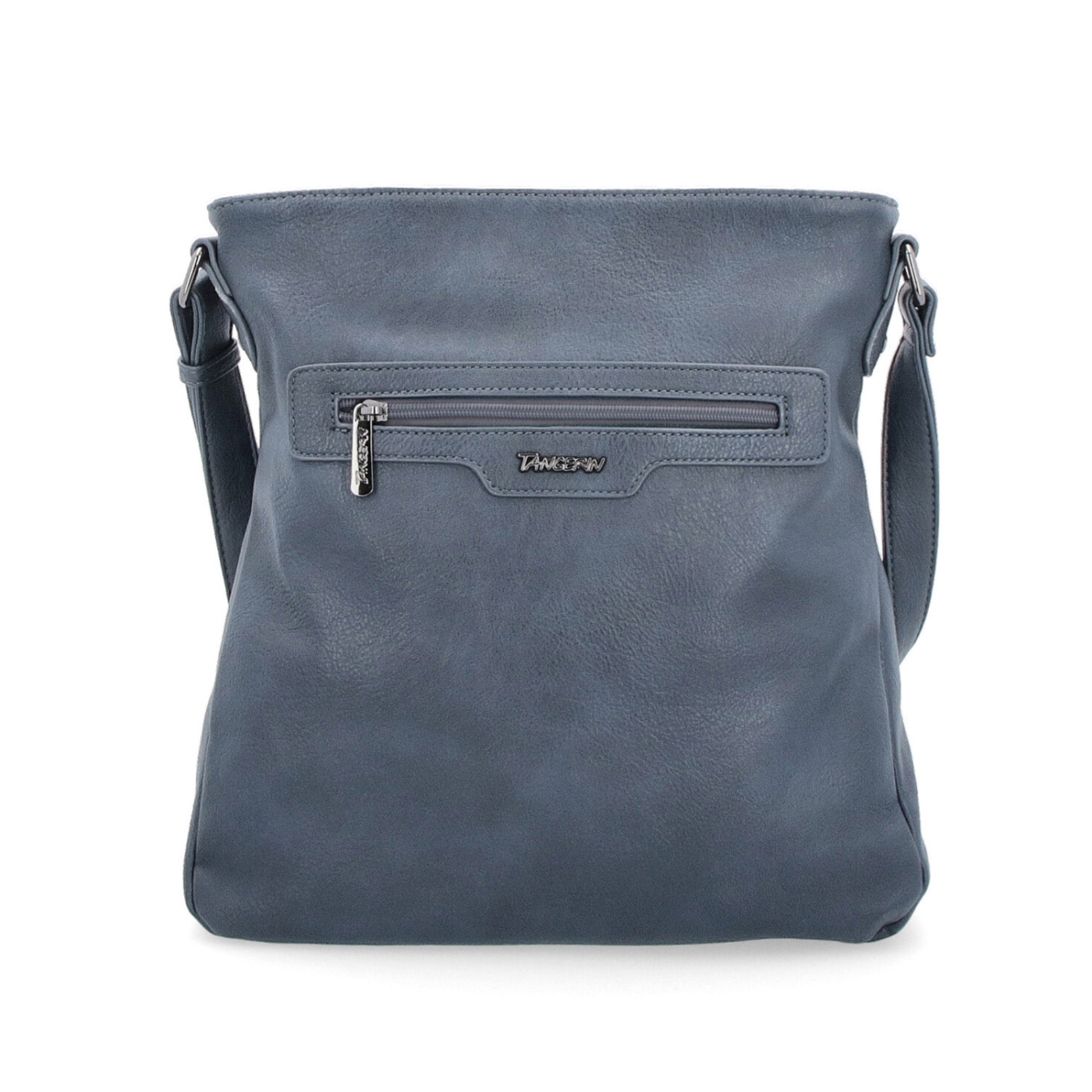Crossbody kabelka s vonkajšími vreckami Tangerin materiál syntetická koža zapínanie na zips farba modrá veľkosť stredná 8008 TM Spredu