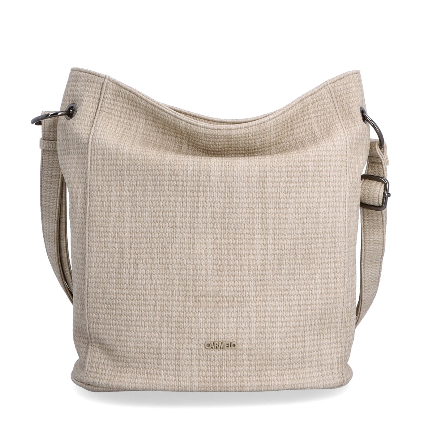 Crossbody kabelka v elegantnom dizajne Carmelo materiál syntetická koža zapínanie na zips farba béžová veľkosť stredná 4339 BE Spredu