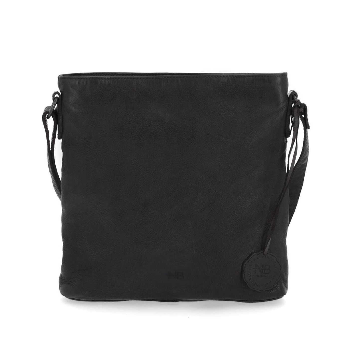 Kožená crossbody kabelka vo vintage štýle Noelia Bolger materiál kože zapínanie na zips farba čierna veľkosť malá NB 2001 C Spredu