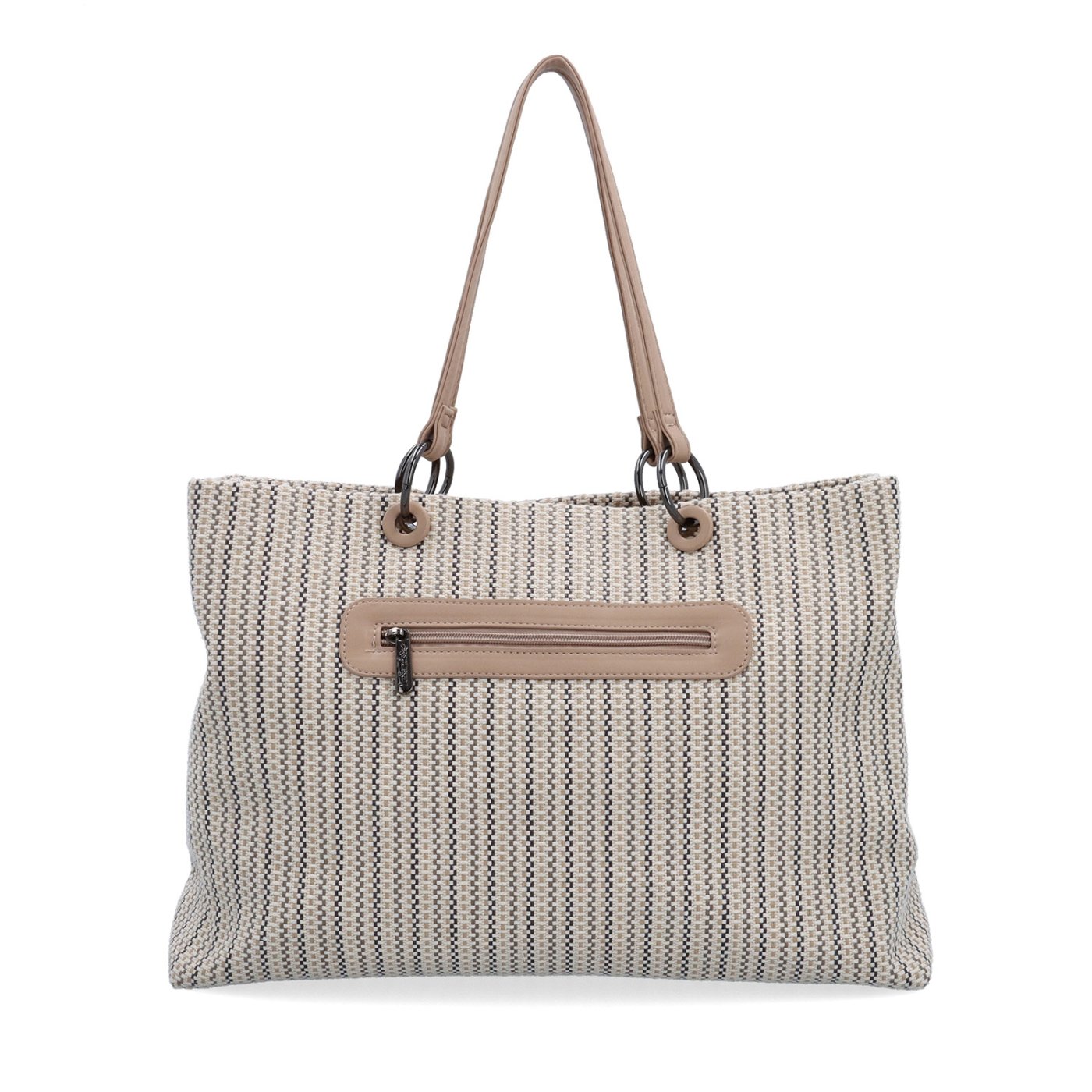 Priestranná shopper kabelka s textúrovaným povrchom Le Sands materiál syntetická koža zapínanie na zips farba béžová veľkosť veľká 4614 BE Zozadu