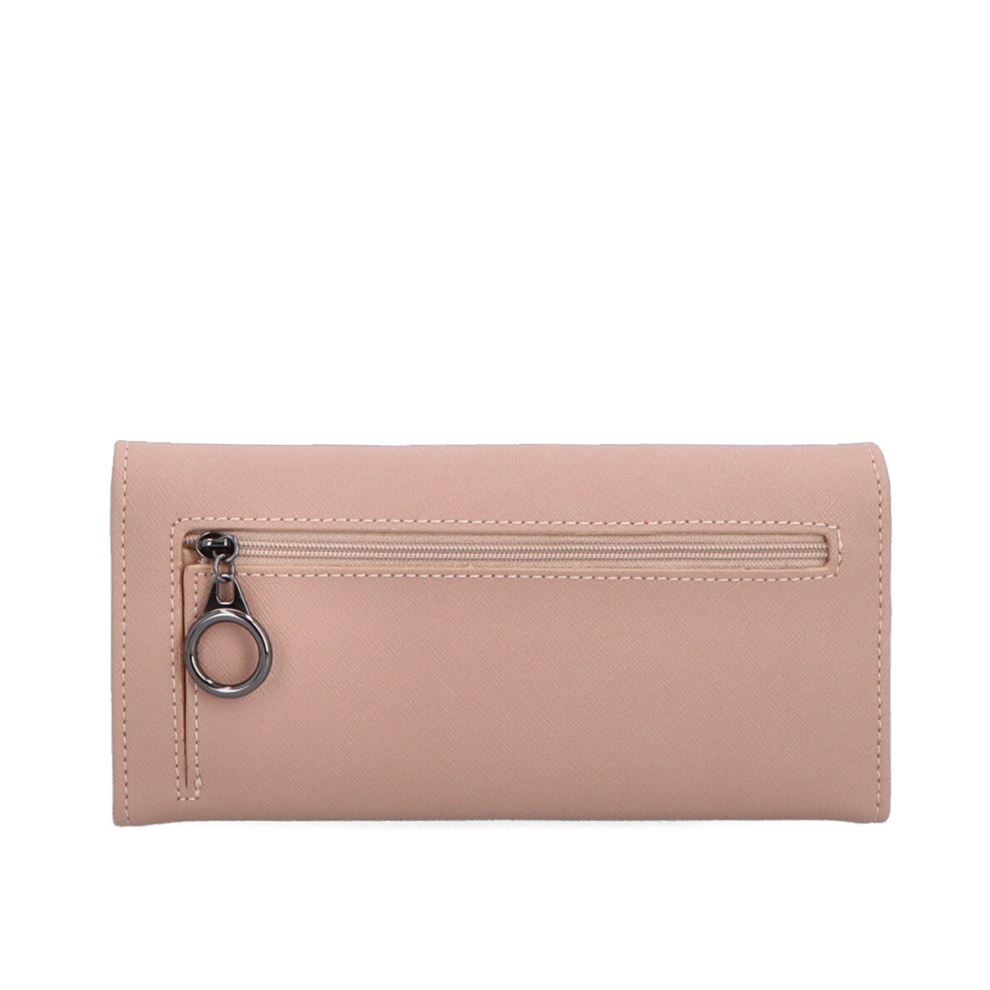 Kožená dámska peňaženka Carmelo materiál kože zapínanie na cvok farba nude veľkosť veľká 2122 N Zozadu