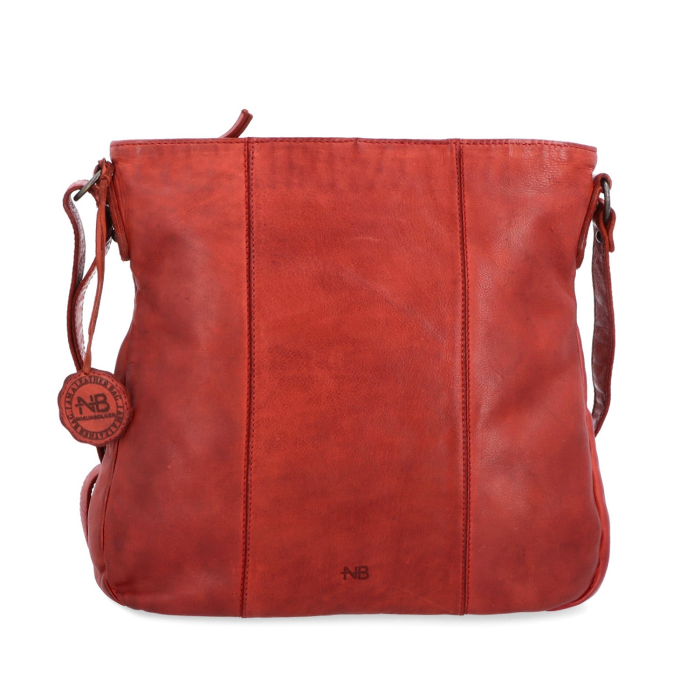 Kožená crossbody kabelka s prešívaním Noelia Bolger materiál kože zapínanie na zips farba červená veľkosť stredná NB 2002 CV Spredu