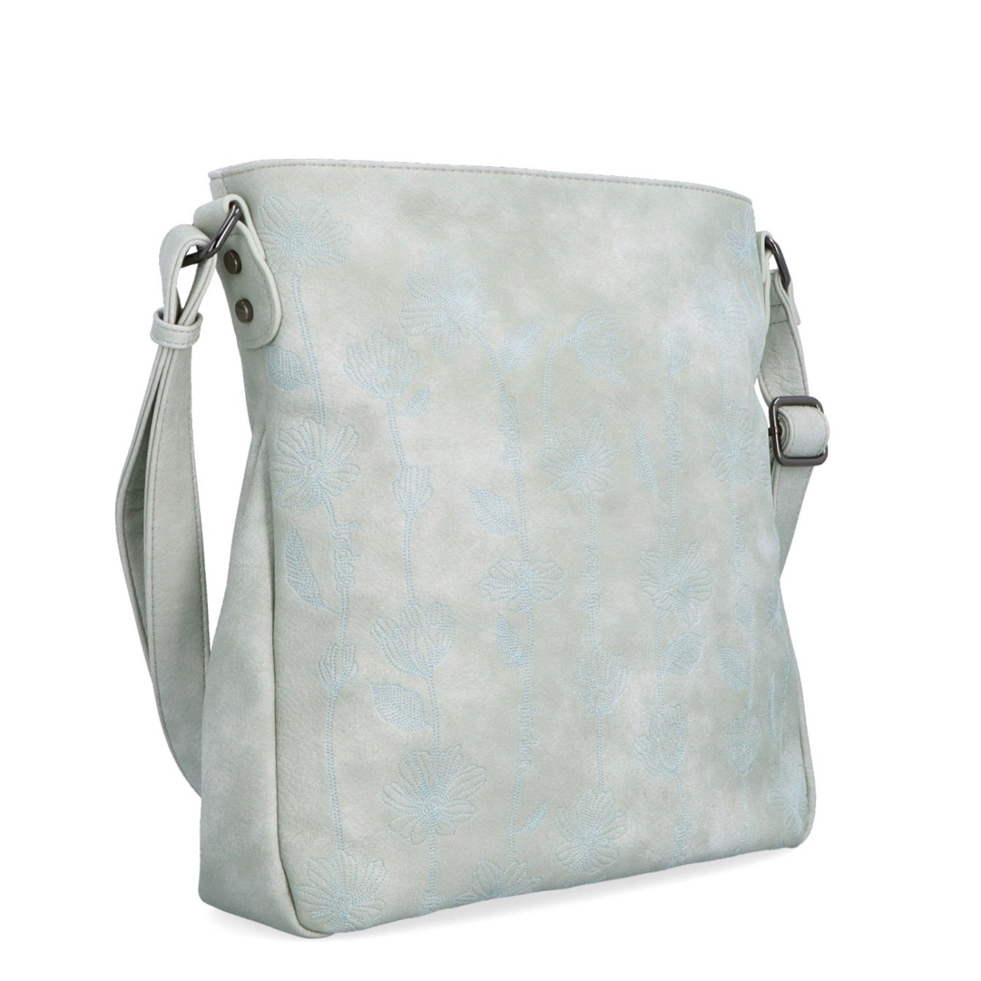 Priestranná crossbody kabelka s motívom Indee materiál syntetická koža zapínanie na zips farba sivá veľkosť stredná 6327 S