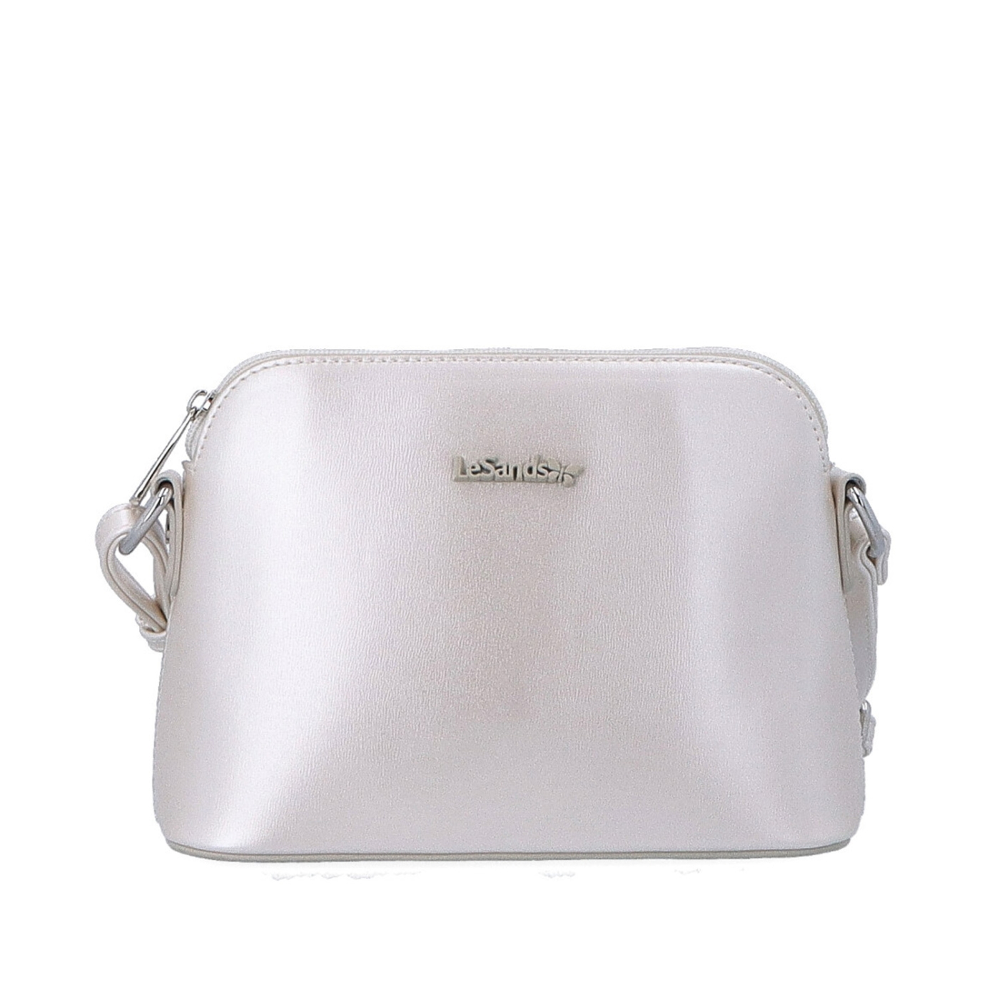 Minimalistická crossbody kabelka Le Sands materiál syntetická koža zapínanie na zips farba béžová veľkosť malá 7710 PRL Spredu
