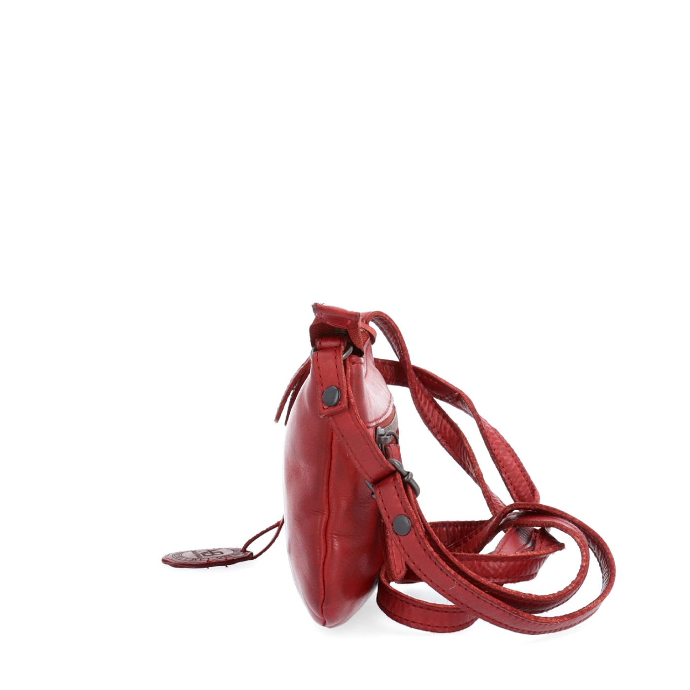 Malá elegantná kožená crossbody kabelka Noelia Bolger materiál kože zapínanie na zips farba červená veľkosť malá NB 2420 CV Z boku