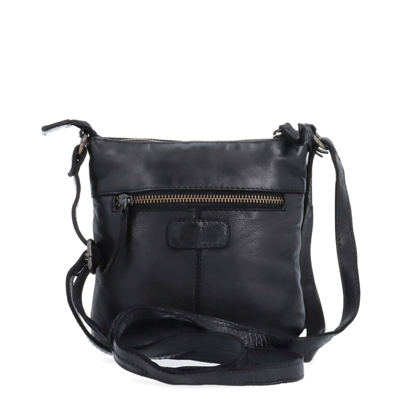 Elegantná kožená crossbody kabelka Noelia Bolger materiál kože zapínanie na zips farba čierna veľkosť malá NB 2415 C Zozadu