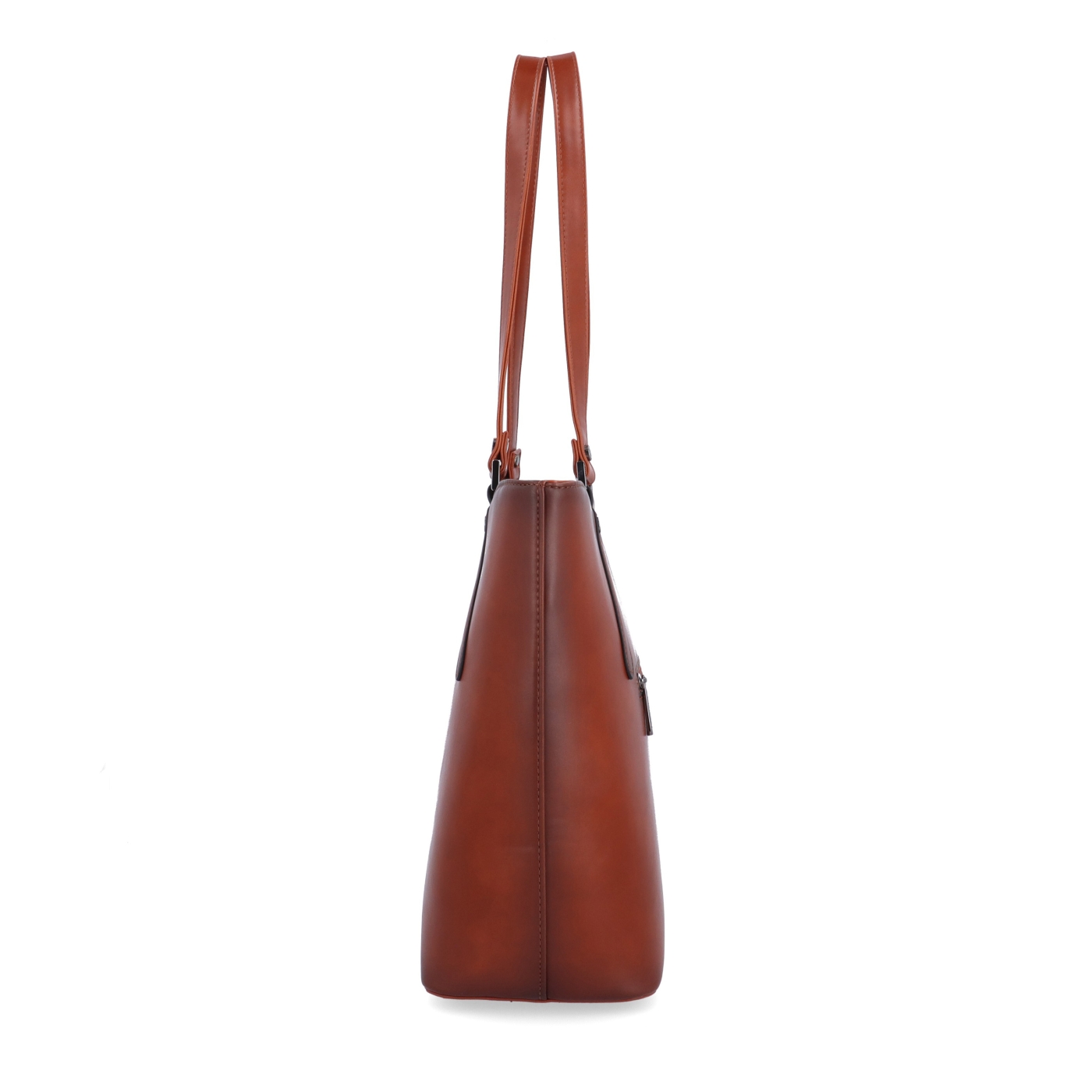 Priestranná shopper kabelka cez rameno Le Sands materiál syntetická koža zapínanie na zips farba koňaková veľkosť veľká 7703 KO Z boku