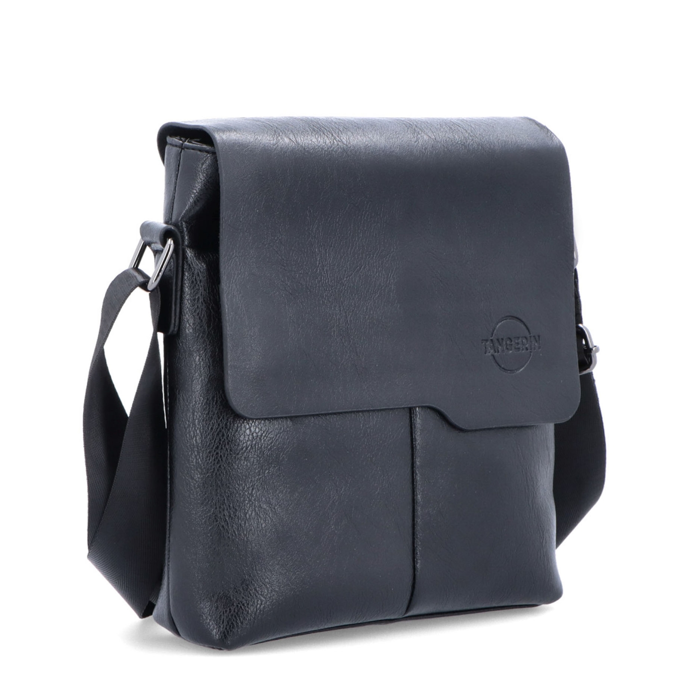 Crossbody taška s chlopňou Tangerin materiál syntetická koža zapínanie na zips farba čierna veľkosť stredná 2325 C