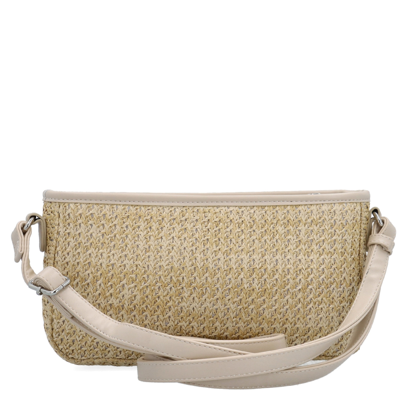 Malá crossbody kabelka v slamenom štýle Le Sands materiál syntetická koža zapínanie na zips farba béžová veľkosť malá 4616 BE Zozadu