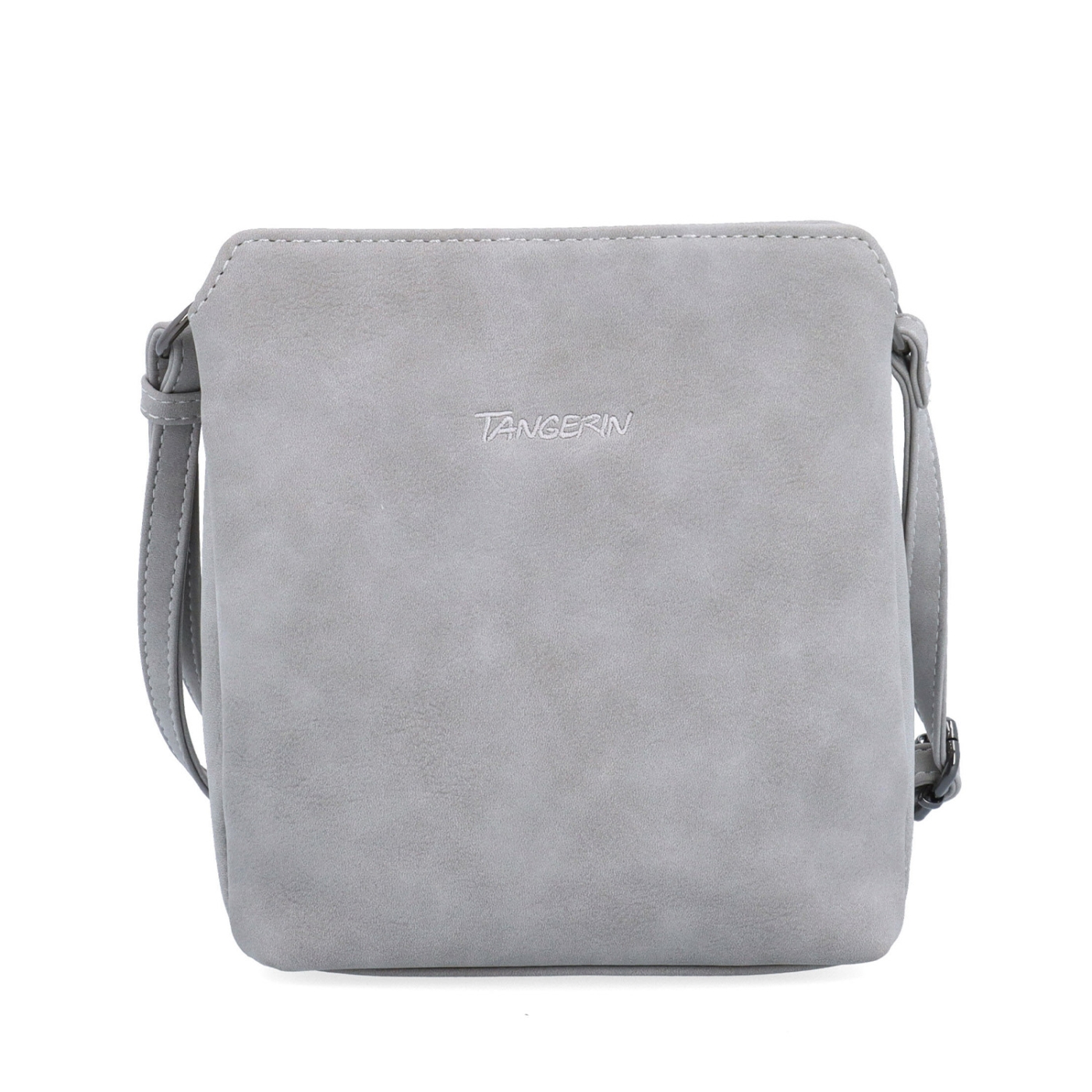 Praktická crossbody kabelka so štruktúrovaným vnútrom Tangerin materiál syntetická koža zapínanie na zips farba sivá veľkosť malá 1117 SS Spredu