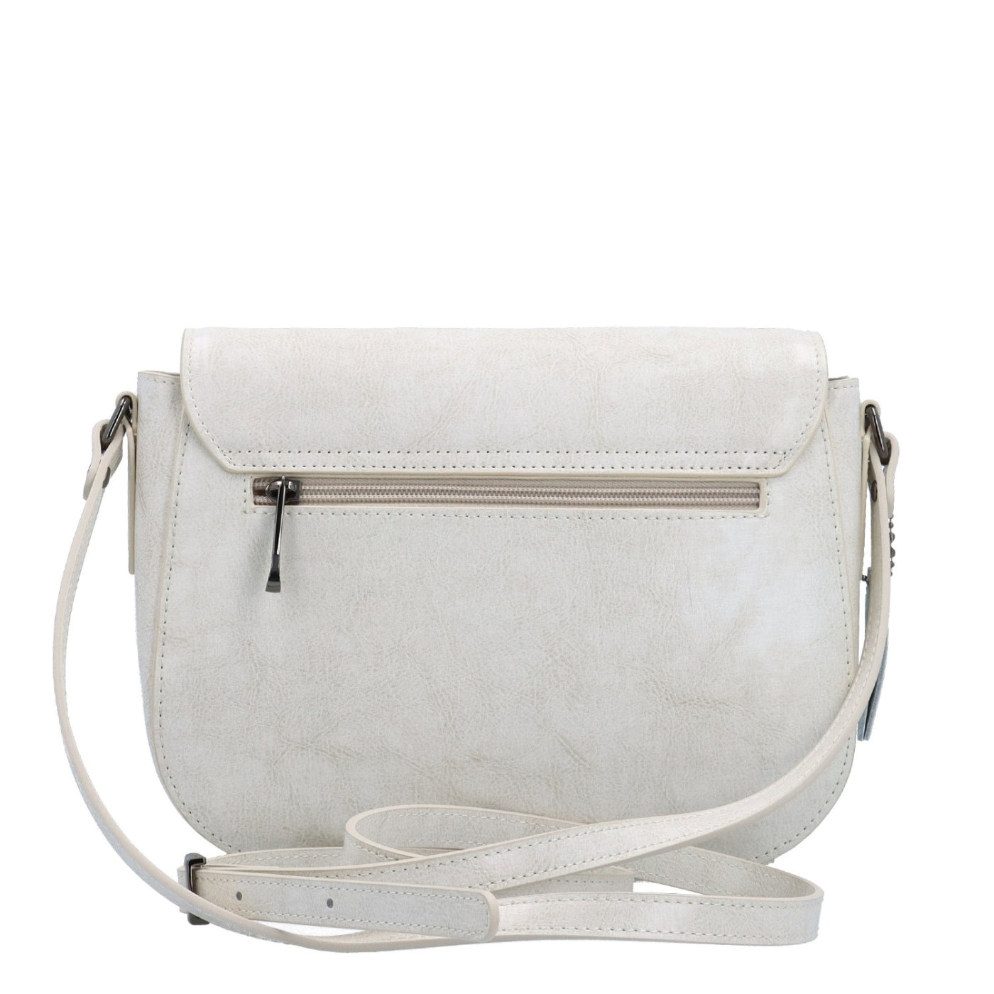 Elegantná kožená crossbody kabelka s chlopňou Noelia Bolger materiál kože zapínanie s chlopňou farba biela veľkosť malá NB 0117 OW Zozadu