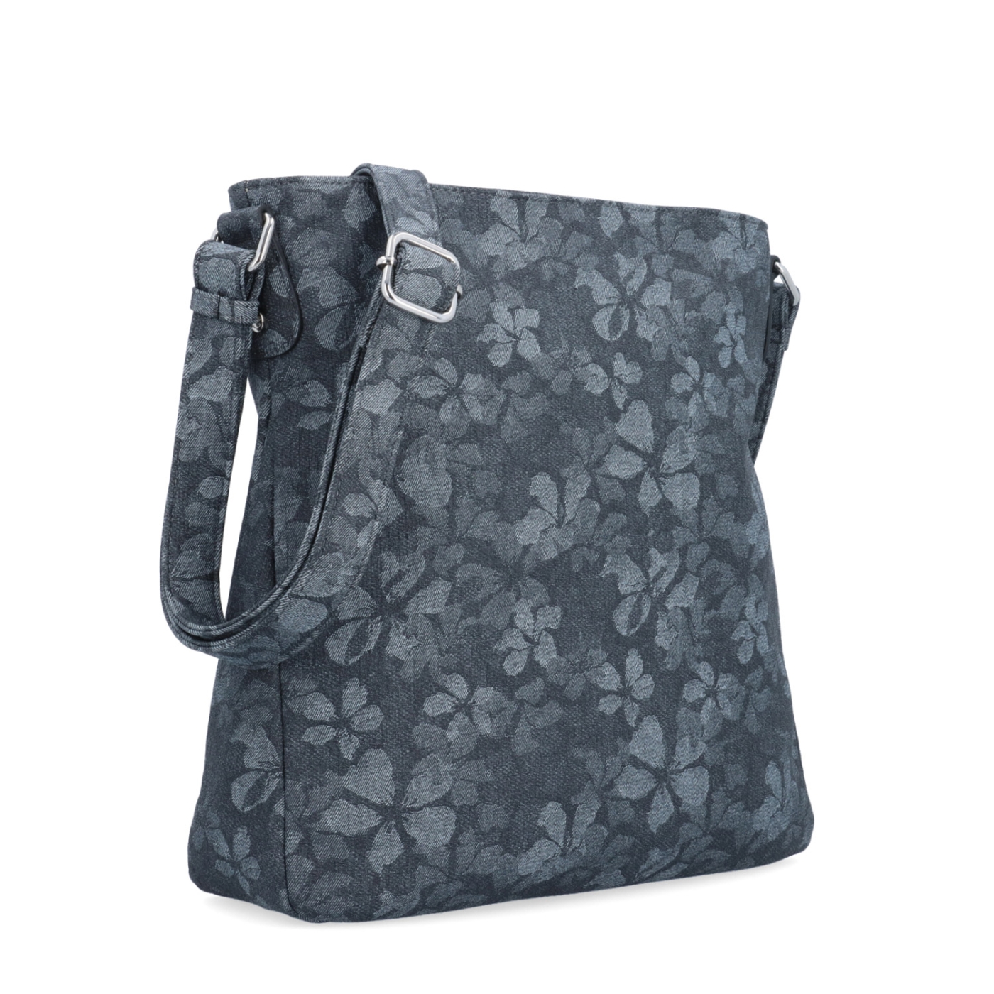 Crossbody kabelka s jemným kvetinovým vzorom Carmelo materiál syntetická koža zapínanie na zips farba čierna veľkosť stredná 4601 C