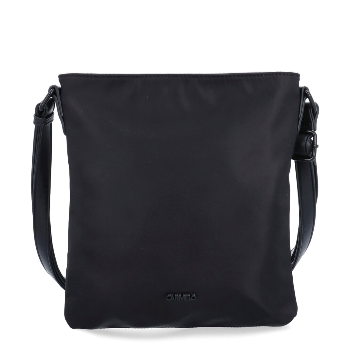 Štýlová dámska crossbody kabelka z nylonu Carmelo materiál nylon zapínanie na zips farba čierna veľkosť malá 6606 C Spredu