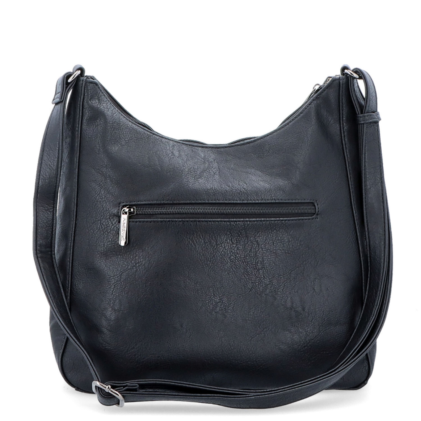 Mestská crossbody kabelka zo syntetickej kože Tangerin materiál syntetická koža zapínanie na zips farba čierna veľkosť stredná 8046 C Zozadu