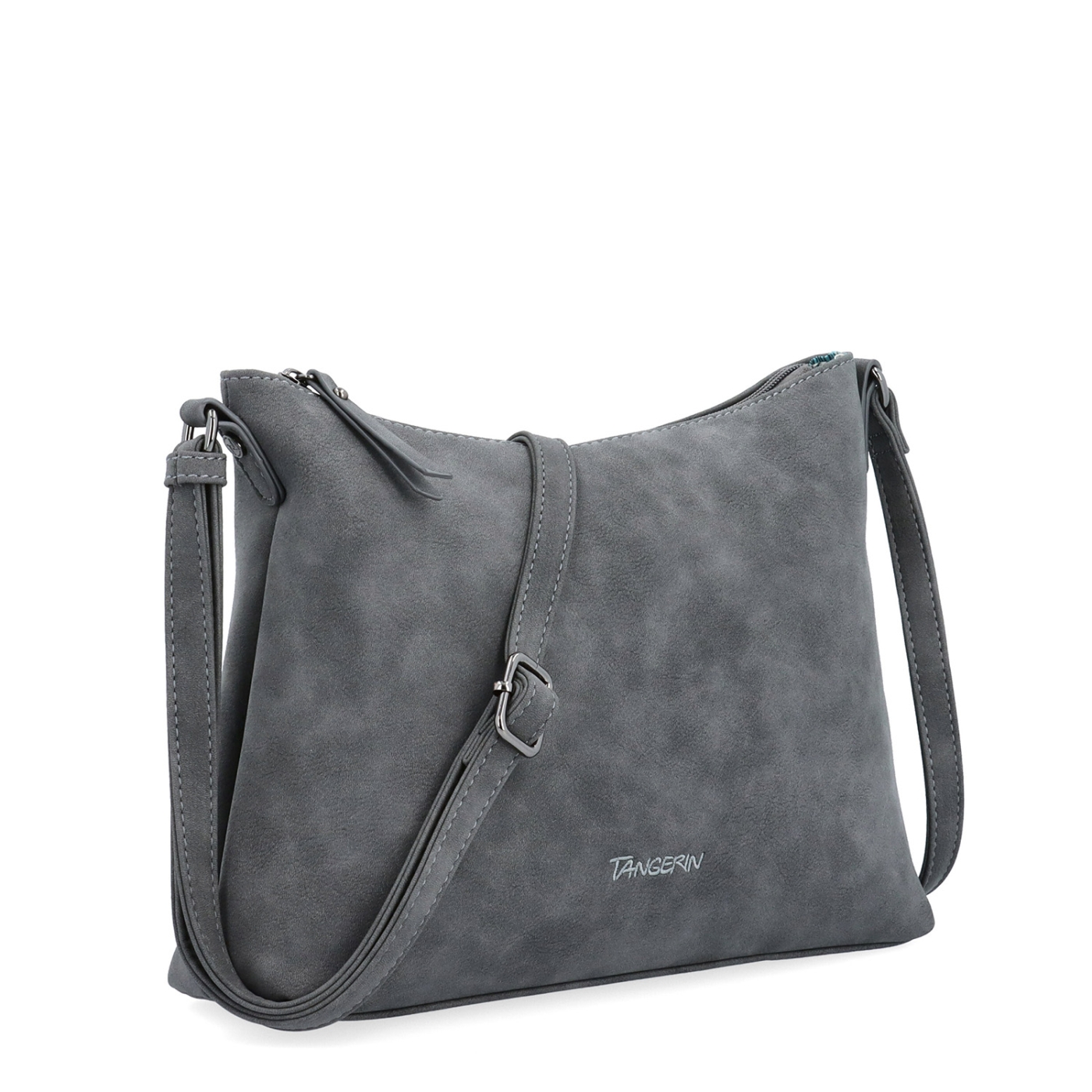 Dámska elegantná crossbody kabelka Tangerin materiál syntetická koža zapínanie na zips farba sivá veľkosť malá 1110 ANT