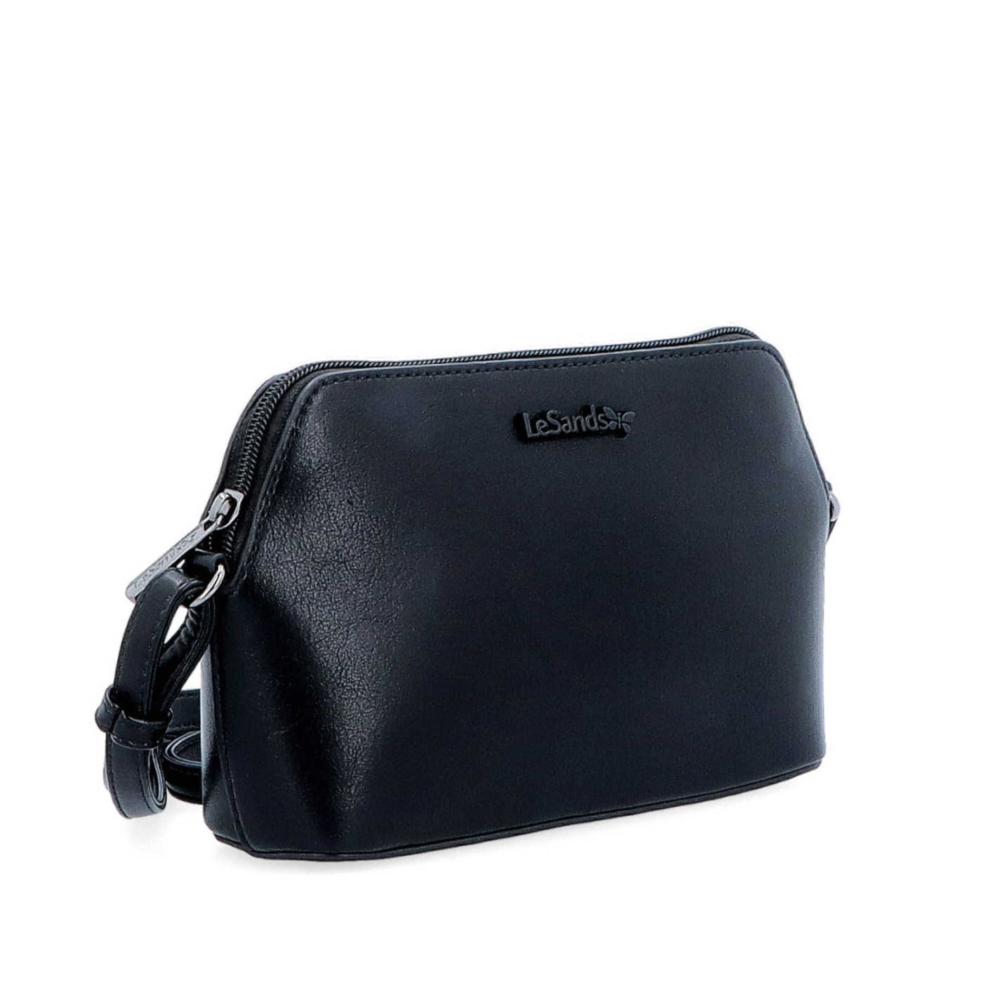 Jemná, minimalistická crossbody kabelka Le Sands materiál syntetická koža zapínanie na zips farba čierna veľkosť malá 7718 C