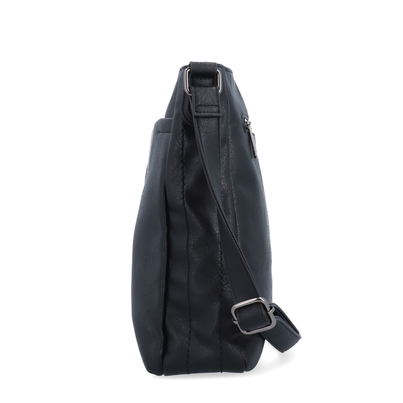 Crossbody kabelka s nastaviteľným popruhom Tangerin materiál syntetická koža zapínanie na zips farba čierna veľkosť stredná 8049 C Z boku