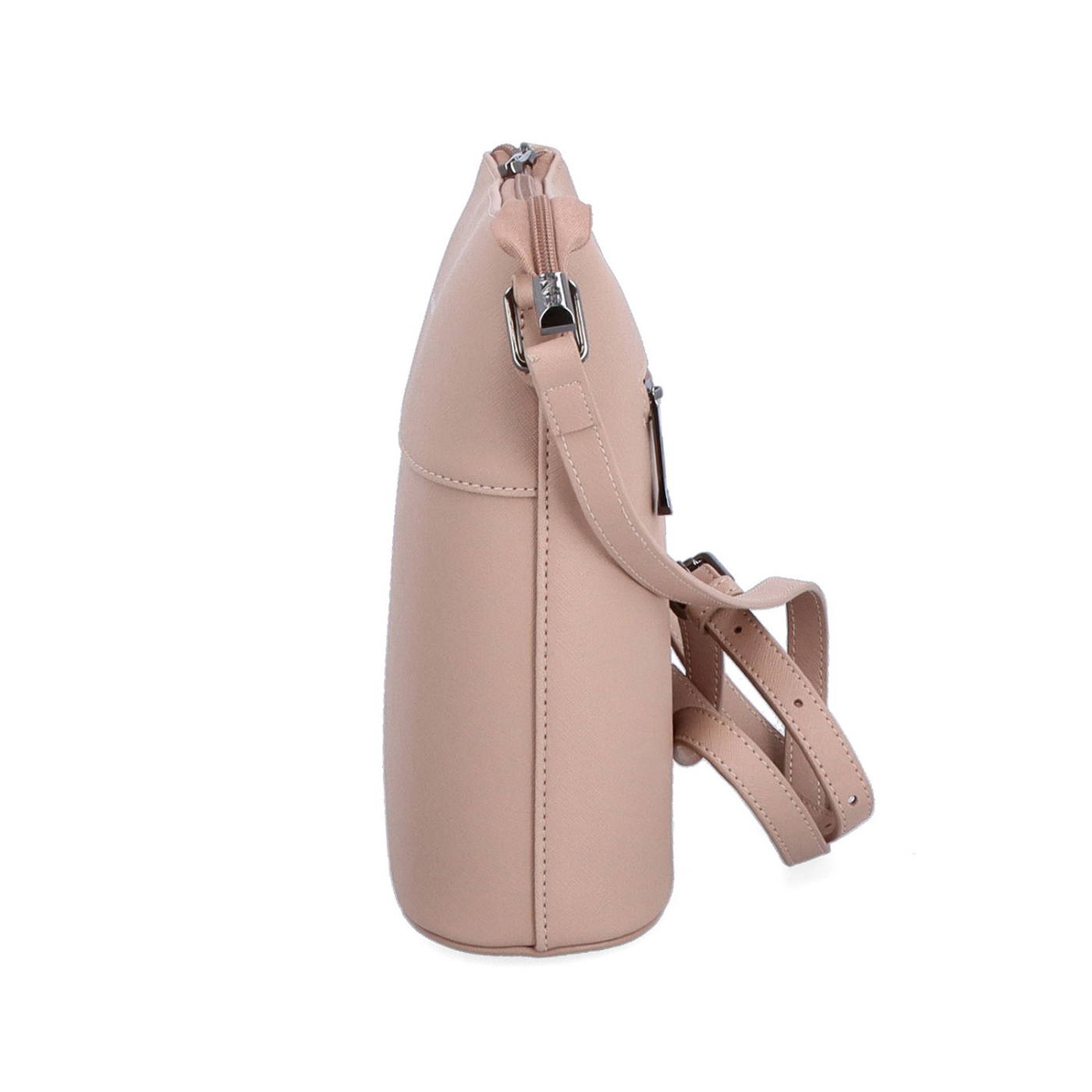 Elegantná kabelka Noelia Bolger materiál kože zapínanie na zips farba nude veľkosť malá NB 0058 N Z boku