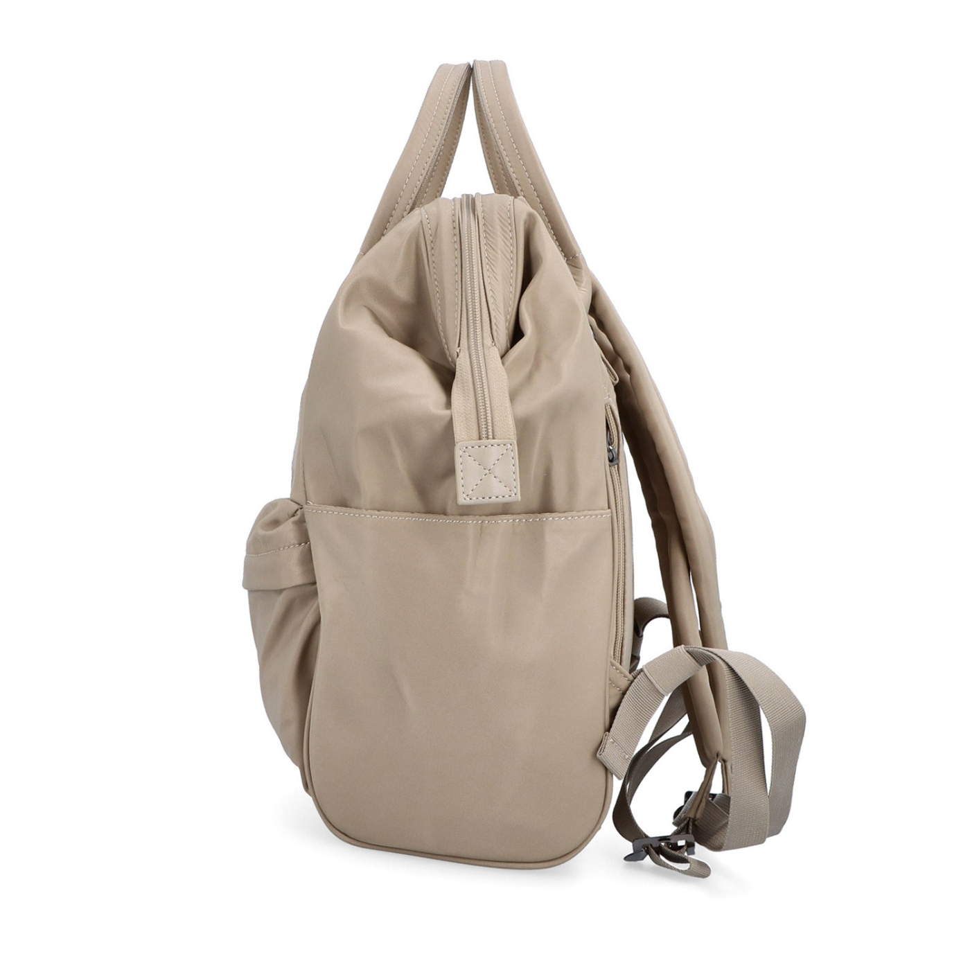 Veľký praktický batoh Carmelo Carmelo materiál nylon zapínanie na zips farba taupe veľkosť veľká 4319 T Z boku